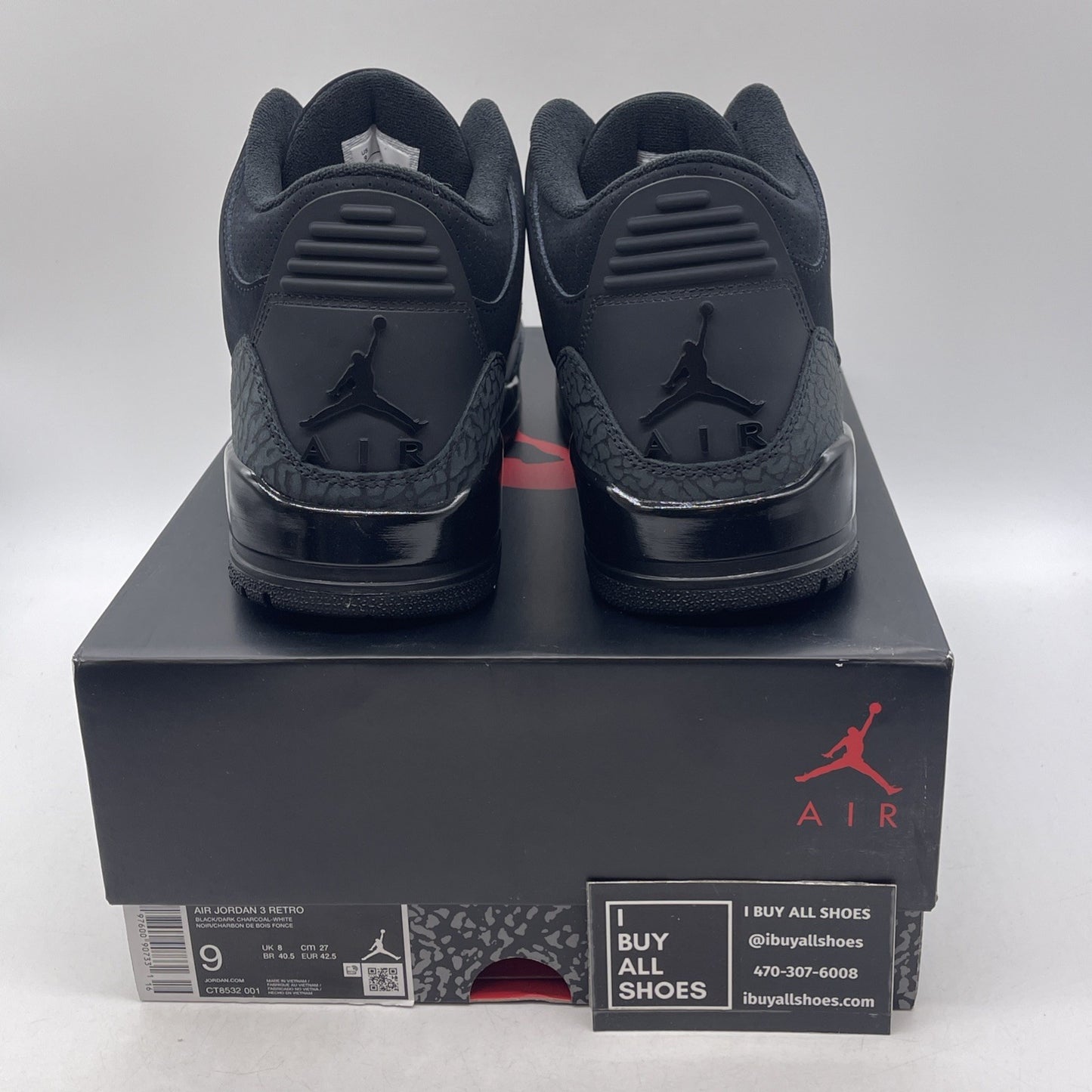 Size 9 - Air Jordan 3 Retro 2025 Black Cat (CT8532-001)