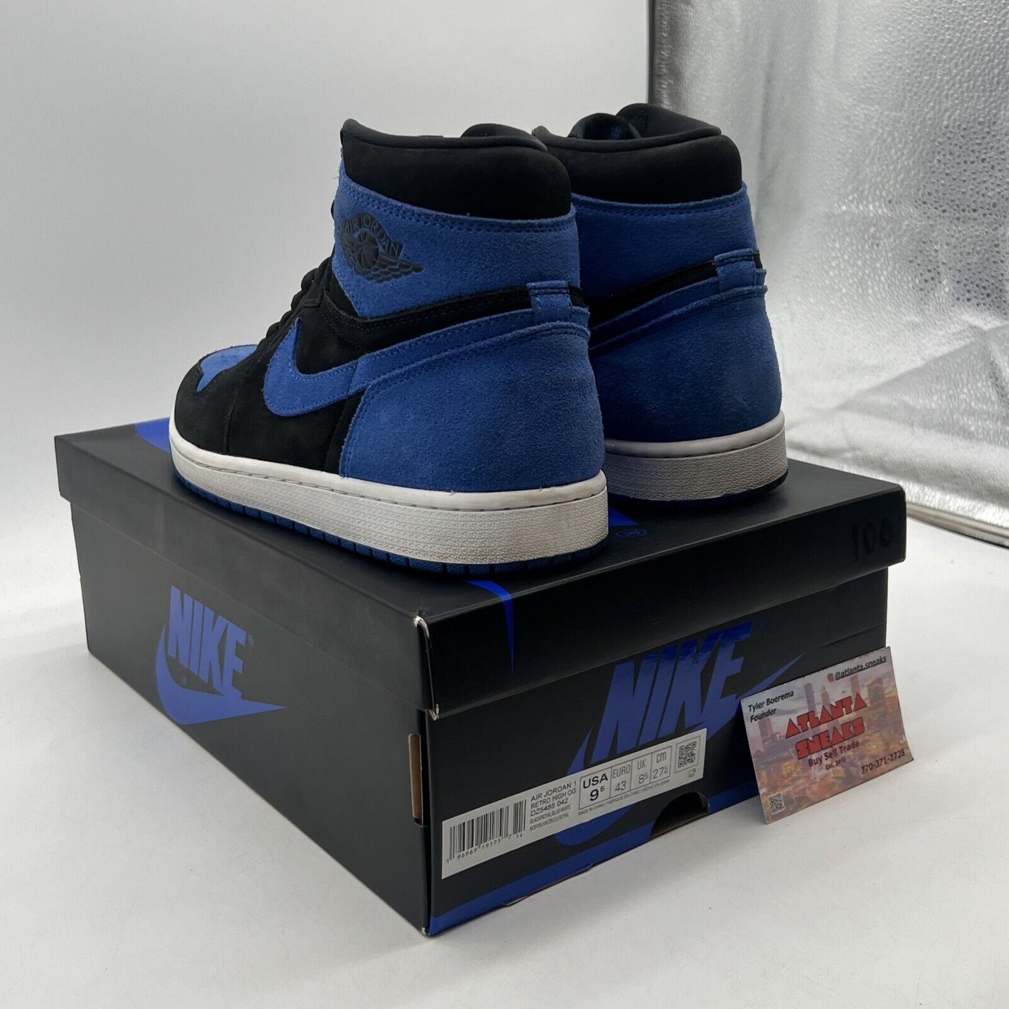 Size 9.5 - Jordan 1 Retro OG High Royal Reimagined Black White Blue (DZ5485-042)