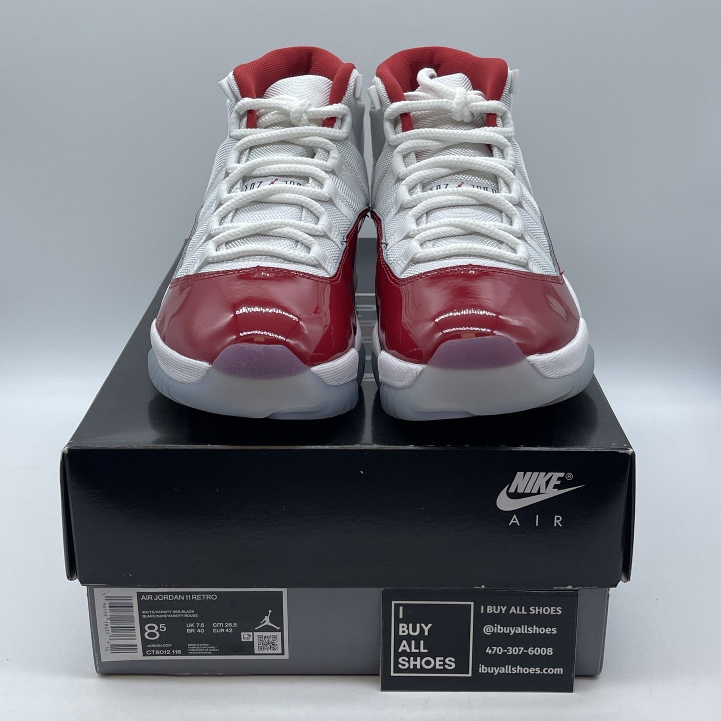 Size 8.5 - Jordan 11 Retro High Cherry White Leather (CT8012-116)