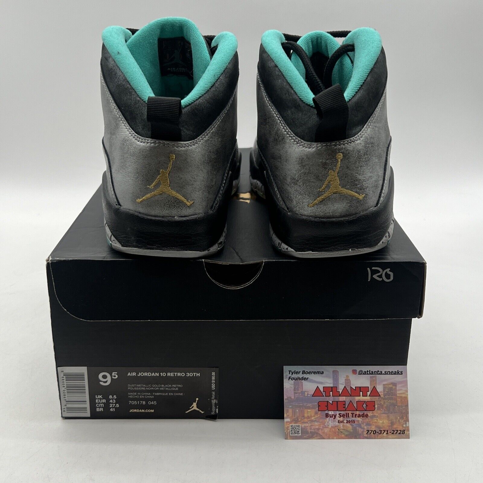 Size 9.5 - Air Jordan 10 Retro Lady Liberty Black Grey Leather (705178-045)