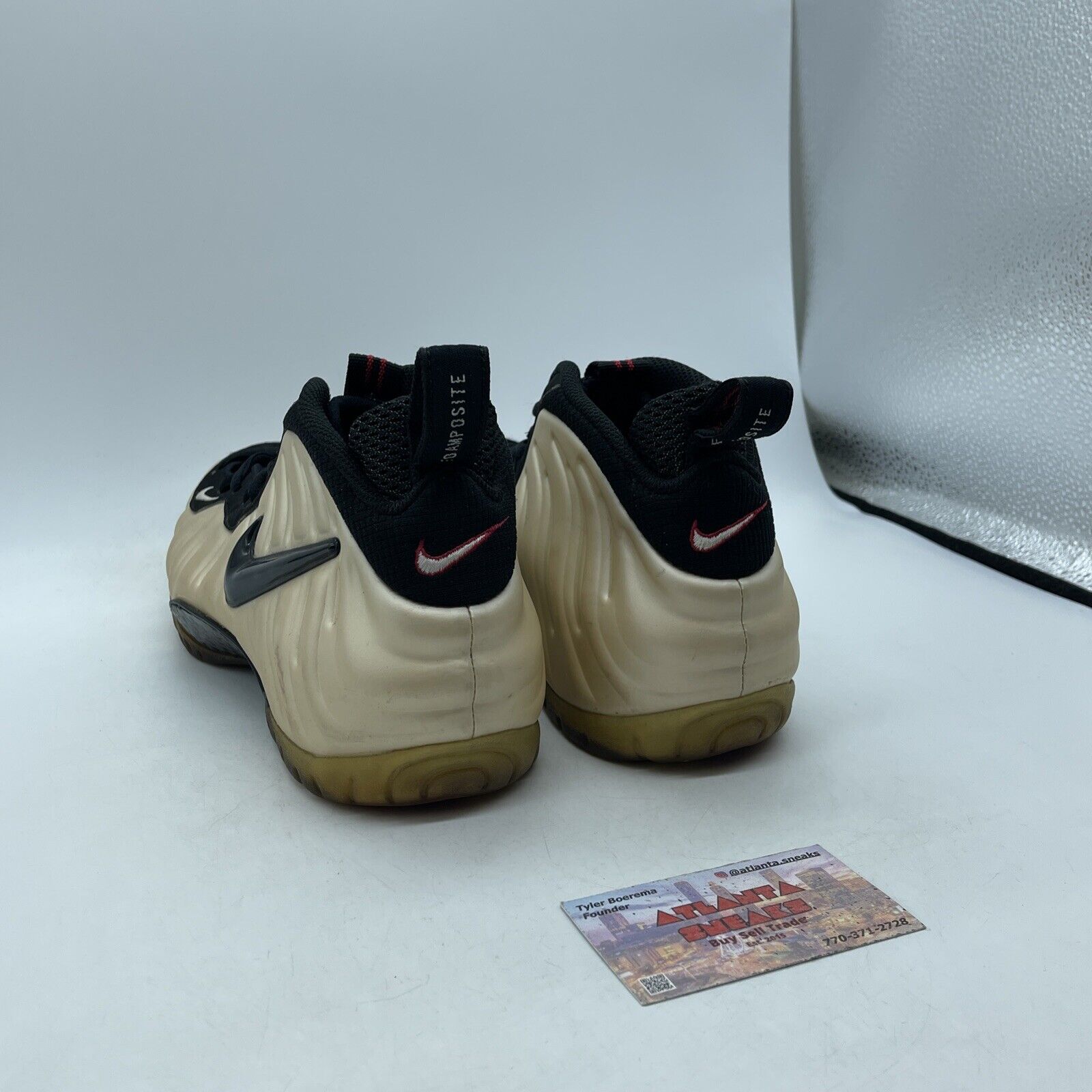 Size 8 - Nike Air Foamposite Pro 2010 Pearl Black Suede Tan Leather (624041-206)