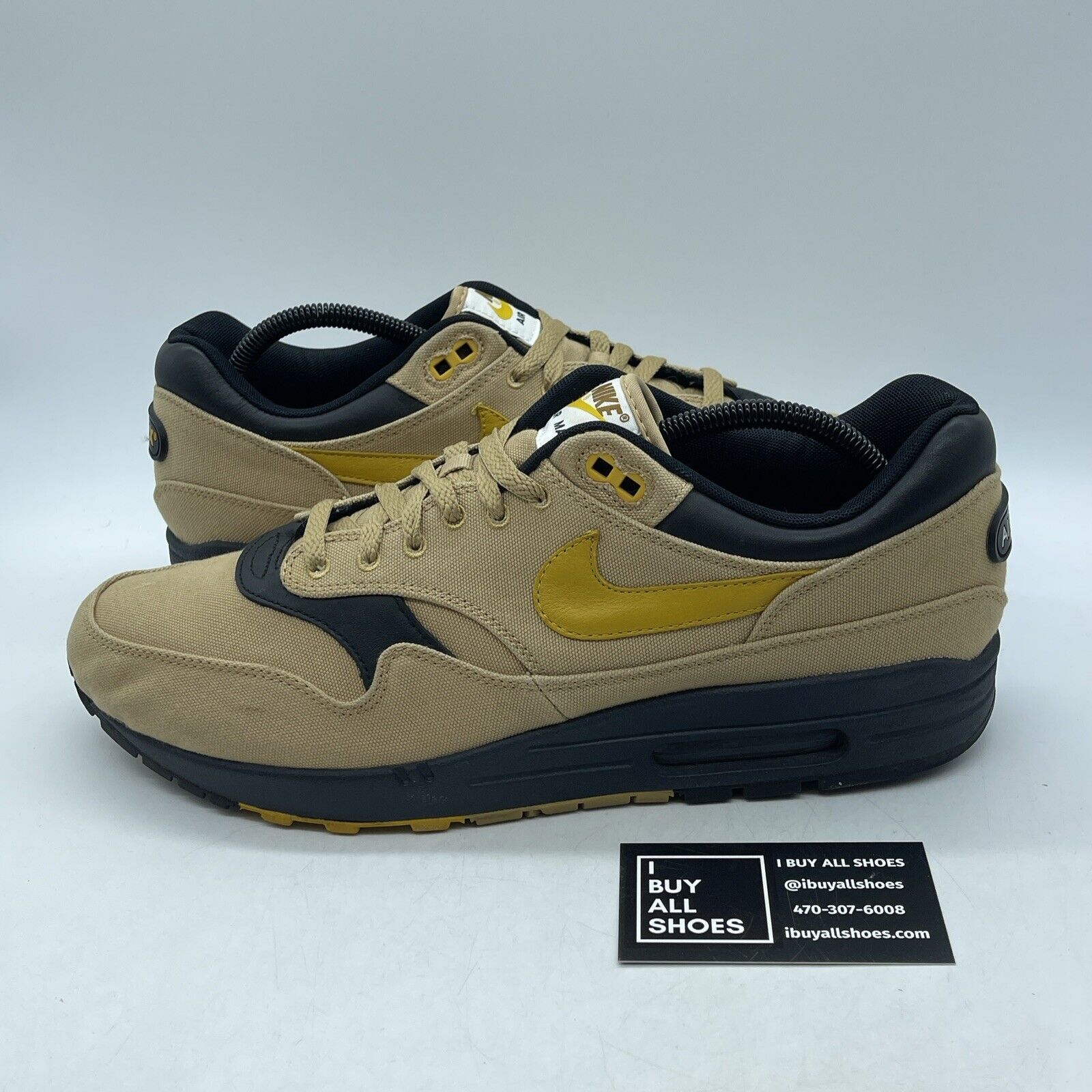 Size 11.5 - Nike Air Max 1 Premium Elemental Gold Brown Suede (875844-700)