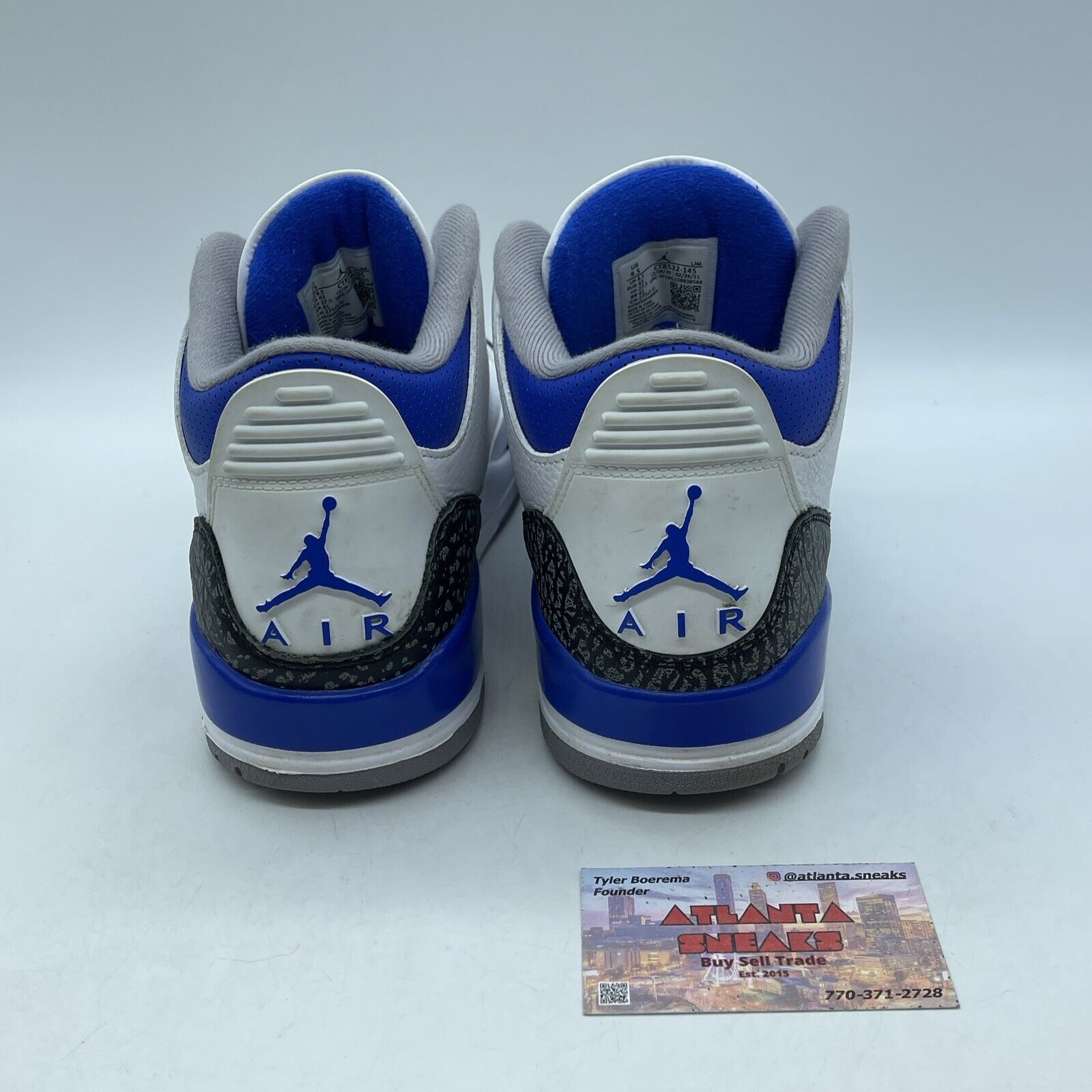 Size 9.5 - Jordan 3 Retro Mid Racer Blue Black White Leather (CT8532-145)