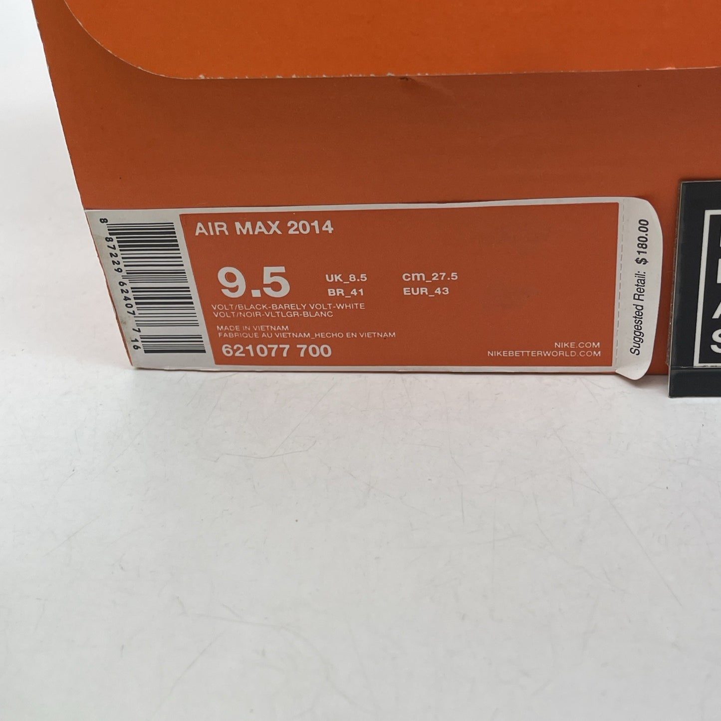 Size 9.5 - Nike Air Max 2014 Volt (621077-700)