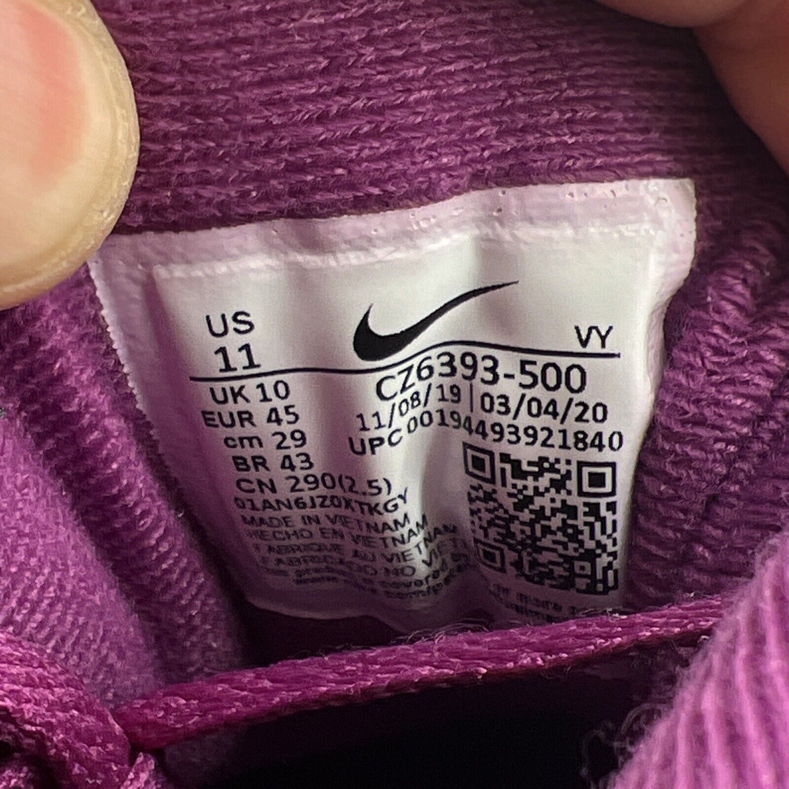 Size 11 - Nike Air Trainer 3 Retro 2020 Viotech Yellow Purple (CZ6393-500)