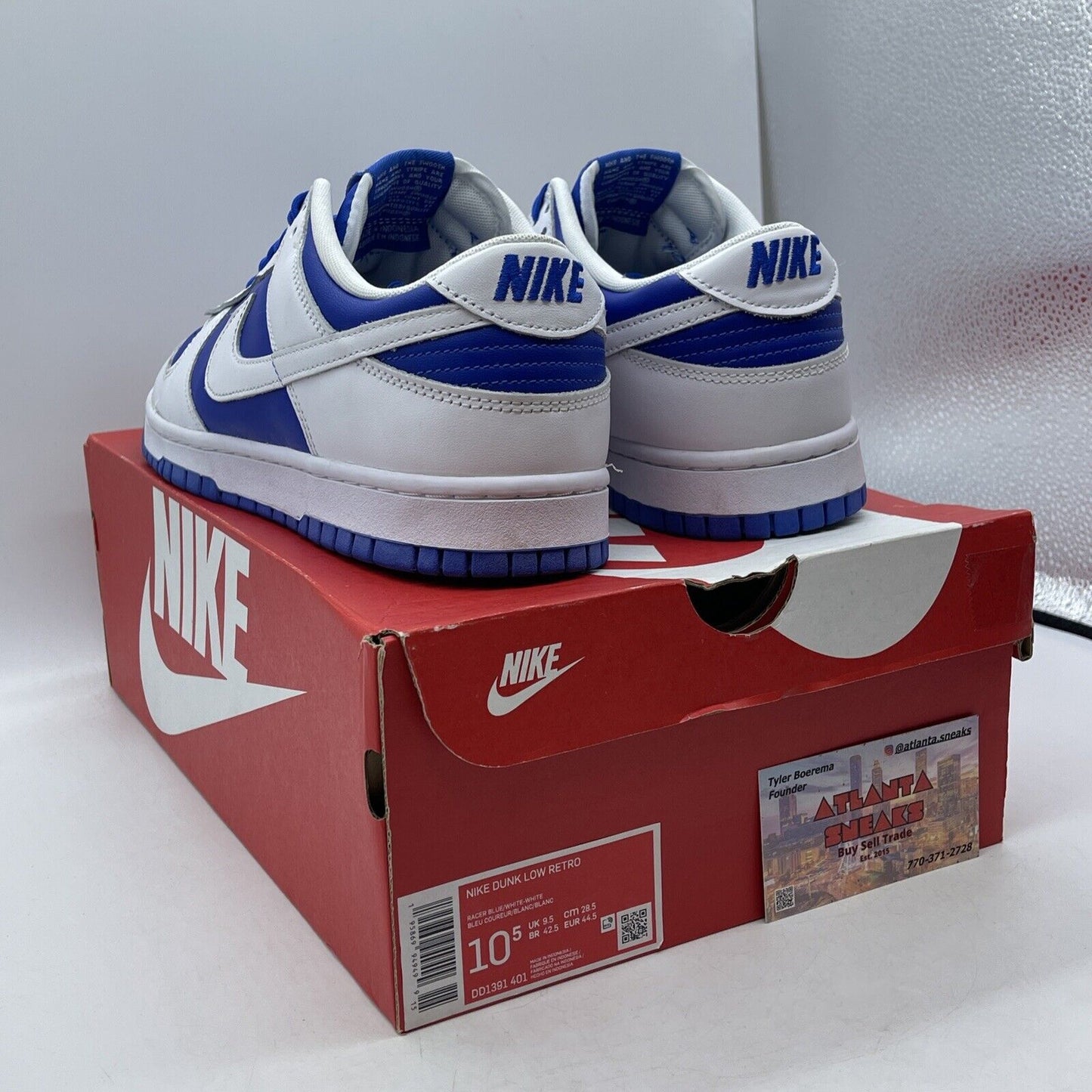 Size 10.5 - Nike Dunk Low Racer Blue White Leather (DD1391-401)