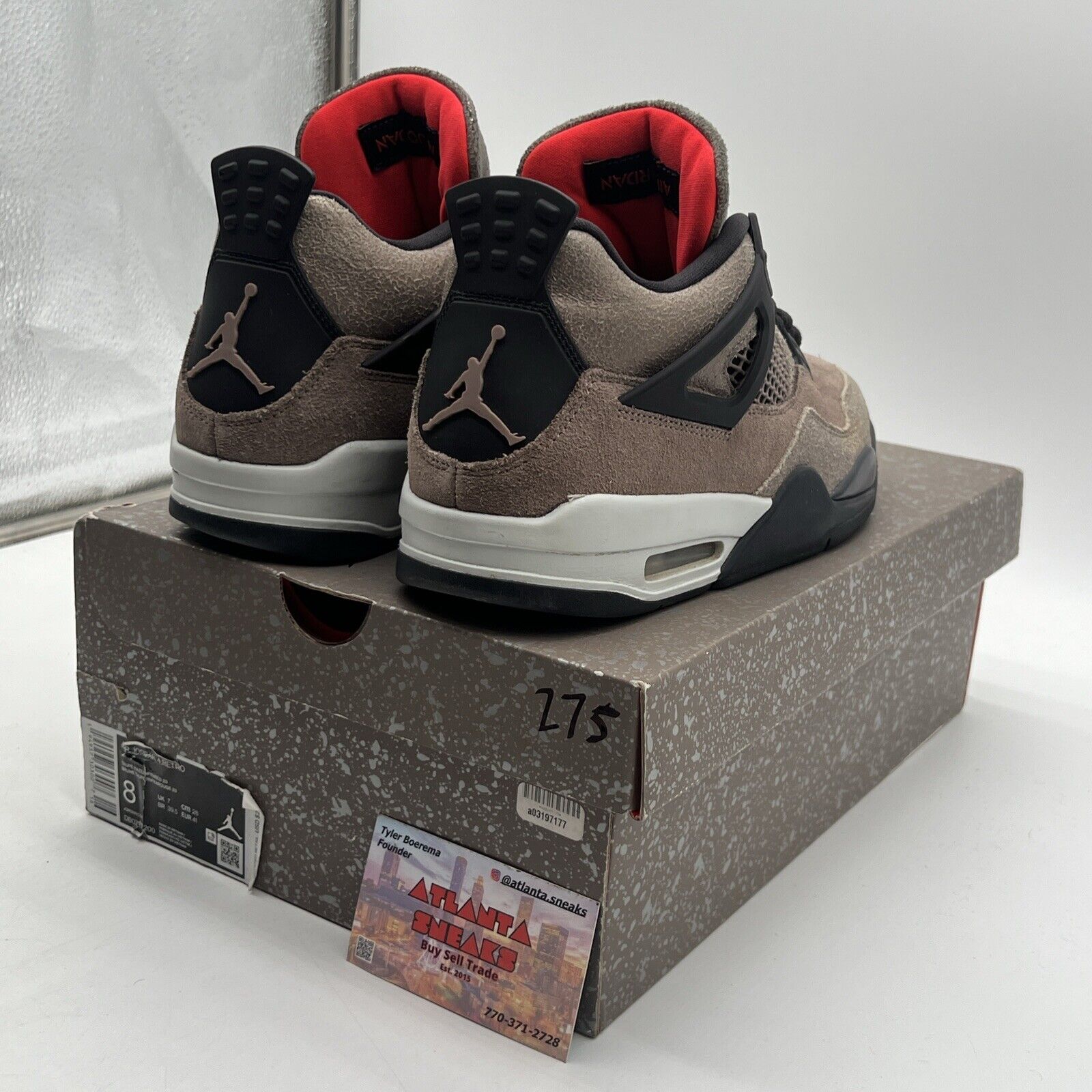 Size 8 - Jordan 4 Retro Mid Taupe Haze Black White Brown Red (DB0732-200)