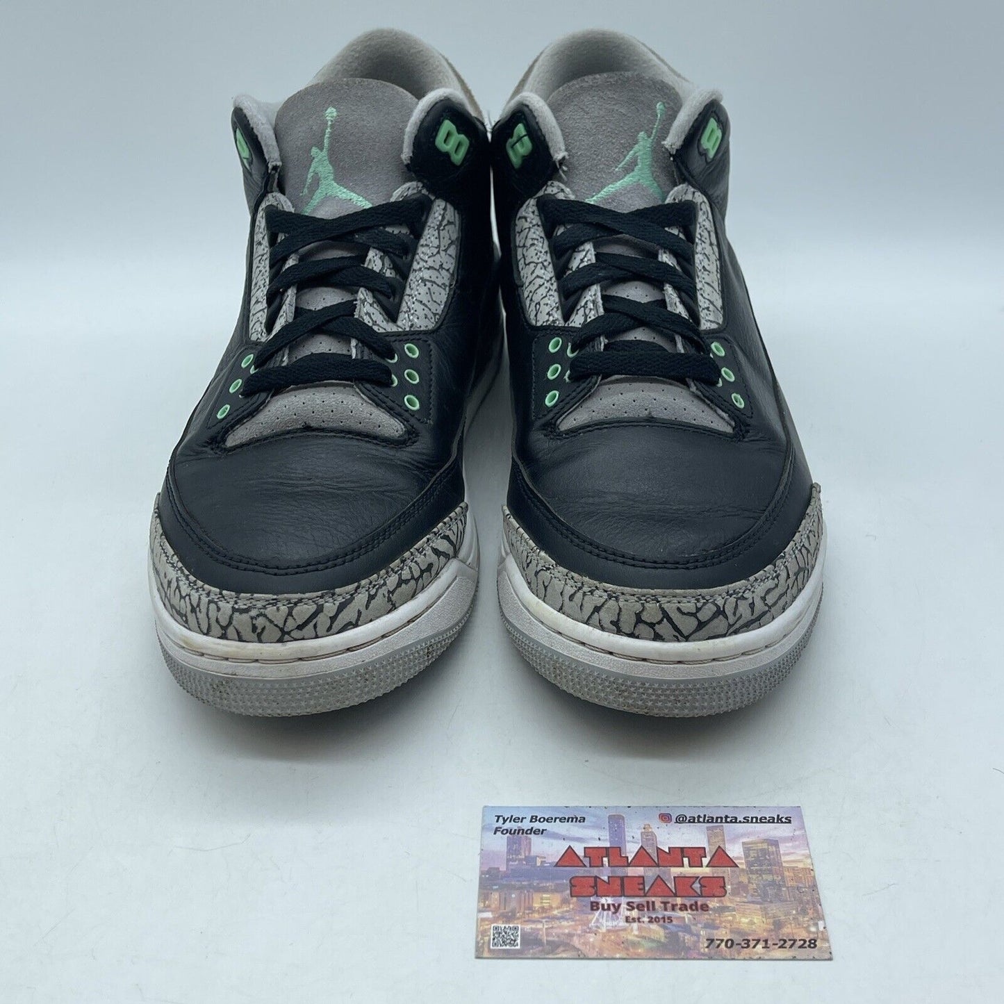 Size 10.5 - Air Jordan 3 Retro Green Glow Suede Black Leather (CT8532-031)