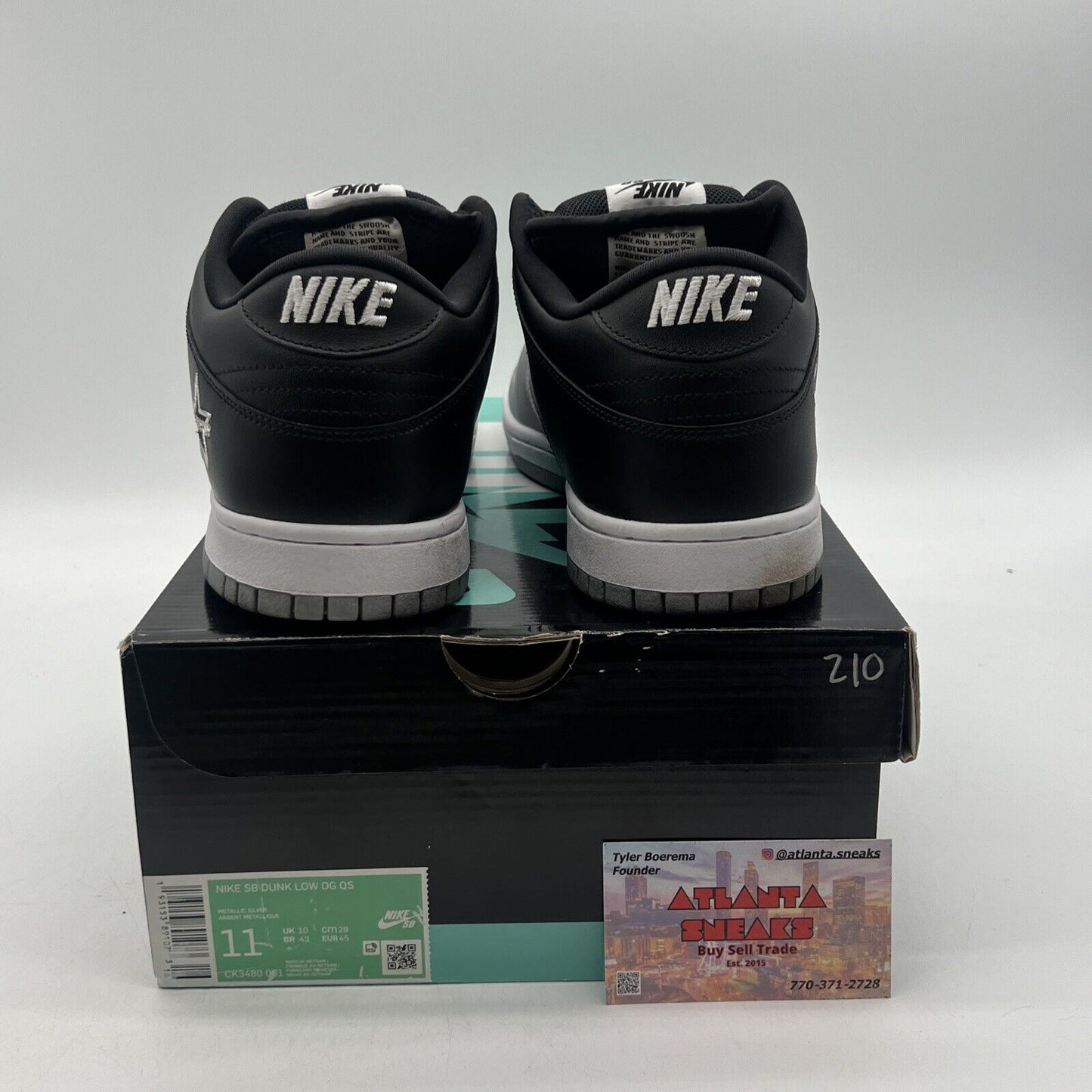 Size 11 - Nike Supreme x Dunk SB QS Low Metallic Silver Leather (CK3480-001)