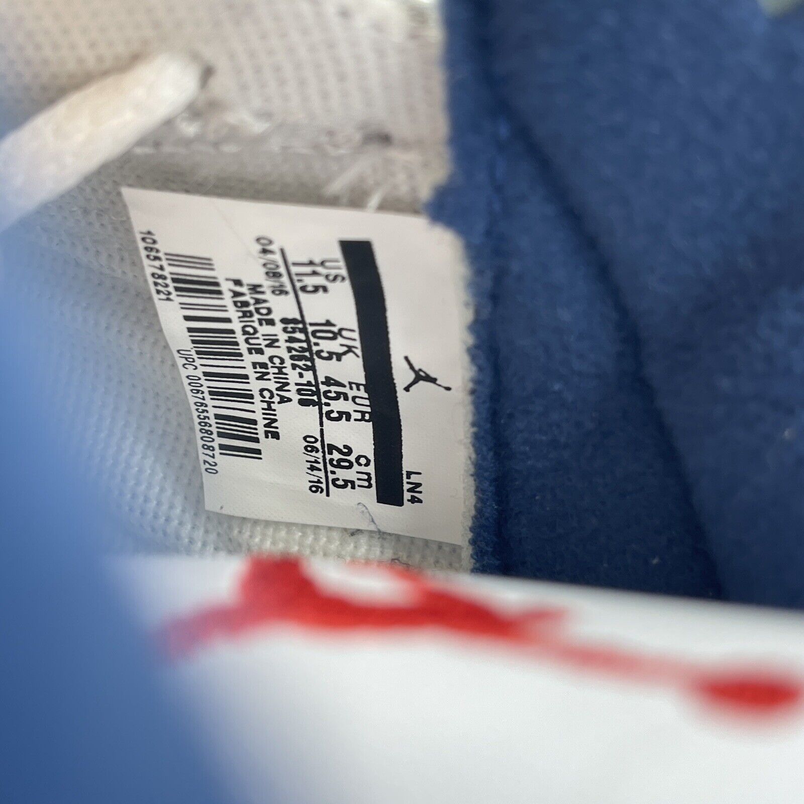 Size 11.5 - Jordan 3 Retro OG Mid True Blue Gray Red White (854262-106)