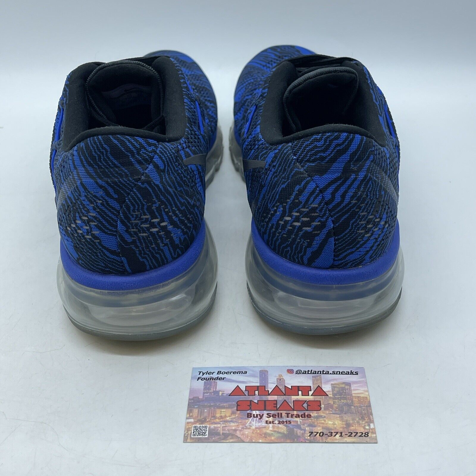 Size 11 - Nike Air Max 2016 Zebra Blue Black Suede Leather (818135-400)