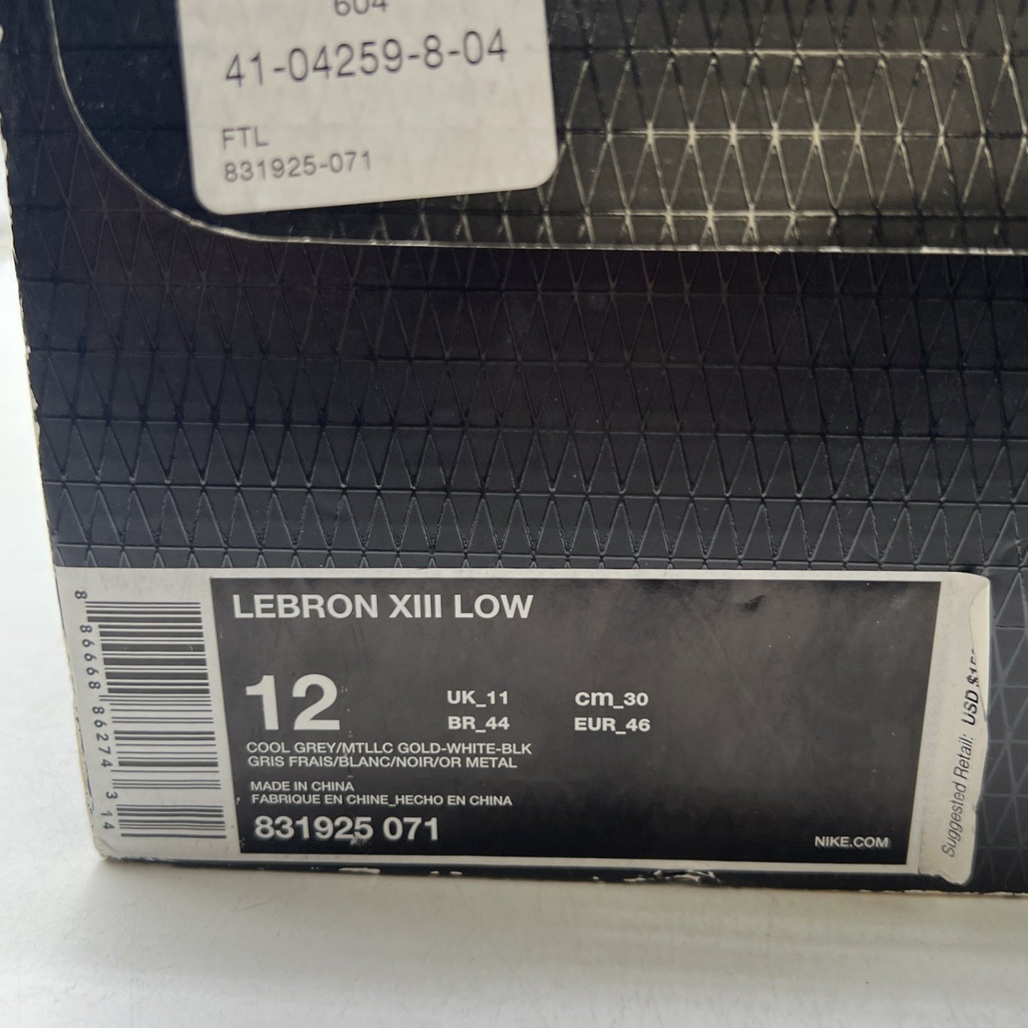 Size 12 - Nike LeBron 13 Low Cool Grey (831925-071)