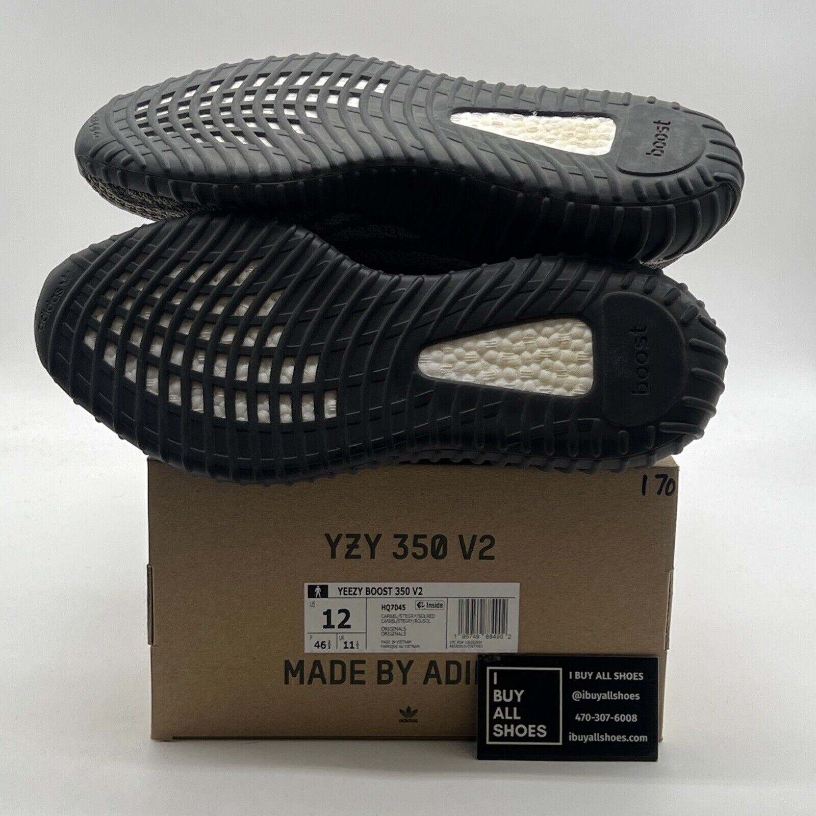 Size 12 - Adidas Yeezy Boost 350 V2 Low Carbon Beluga (HQ7045)