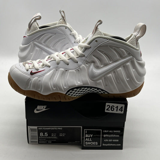 Size 8.5 - Nike Foamposite Pro Gucci - White (624041-102)
