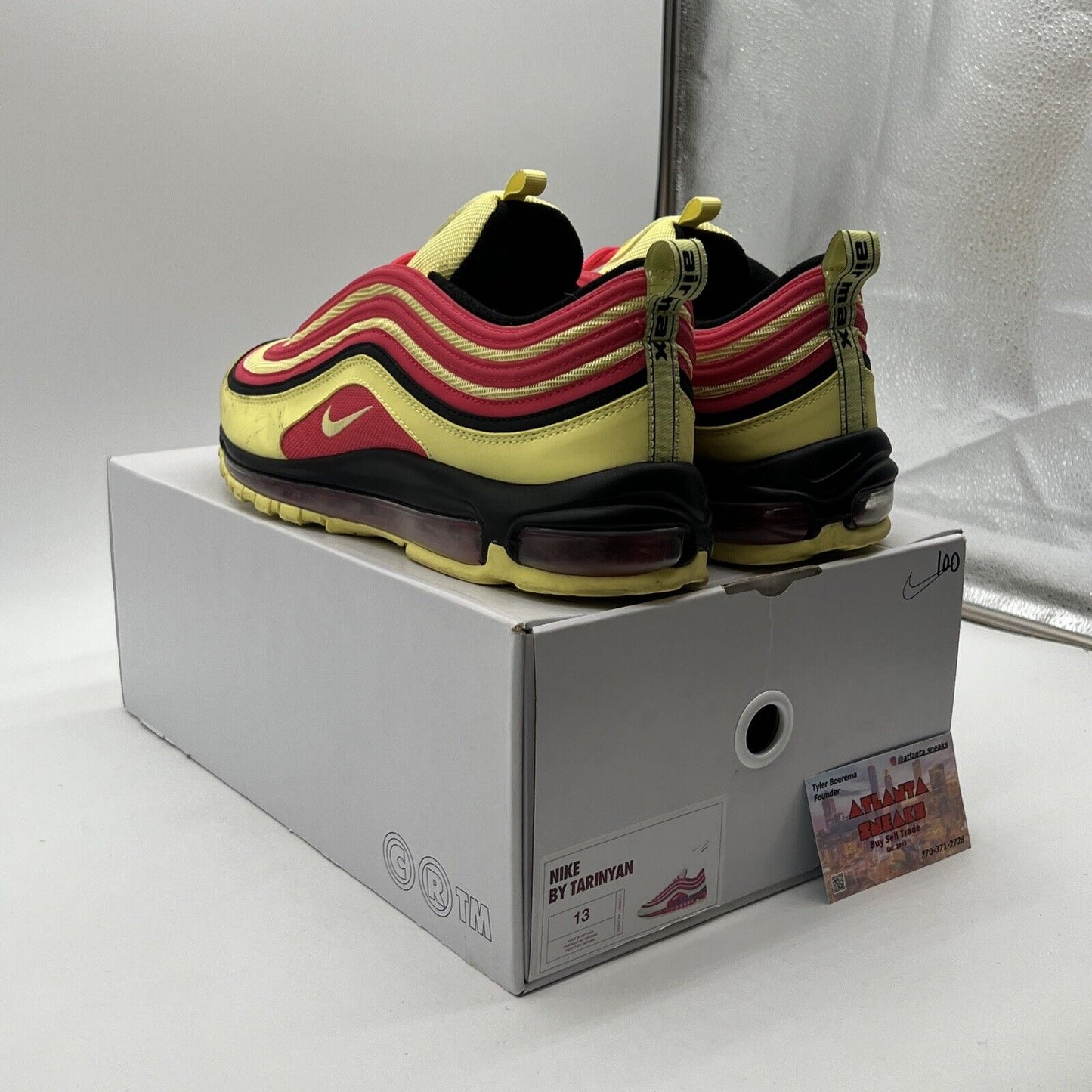 Size 13 - Nike Air Max 97 ID By You (DJ3181-XXX) Red Yellow Black