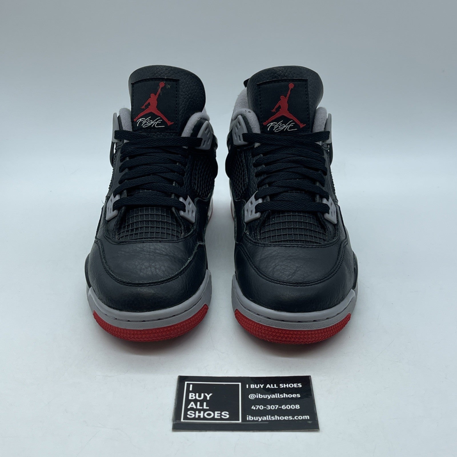 Size 7Y - Air Jordan 4 Retro Bred Reimagined Black Grey Leather (FQ8213-006)