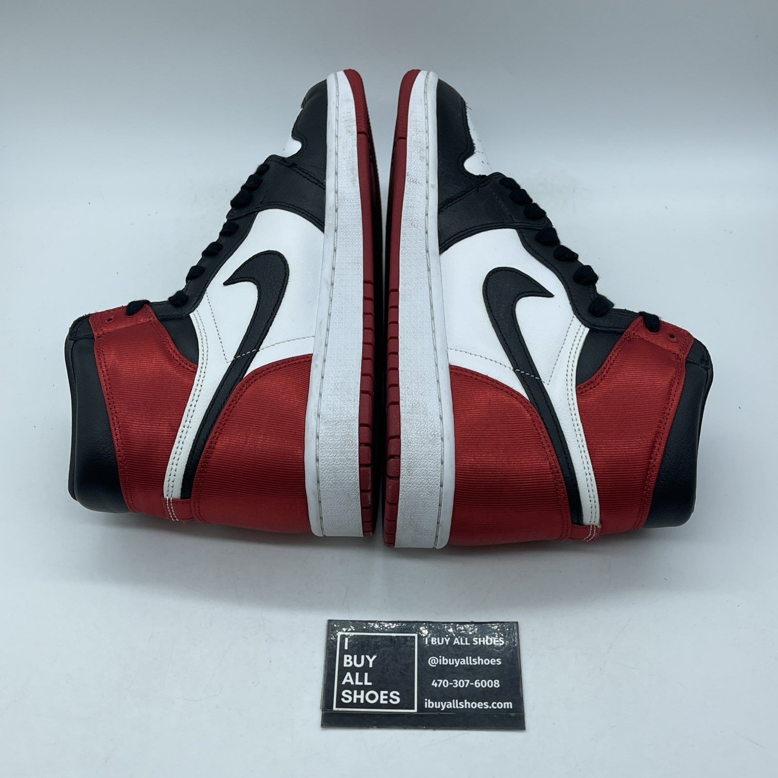 Size 11W - Air Jordan 1 Retro High Satin Black Toe (CD0461-016)