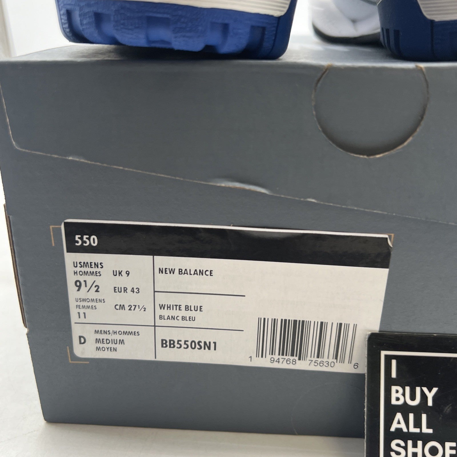 Size 9.5 - New Balance 550 White Team Royal (BB550SN1)