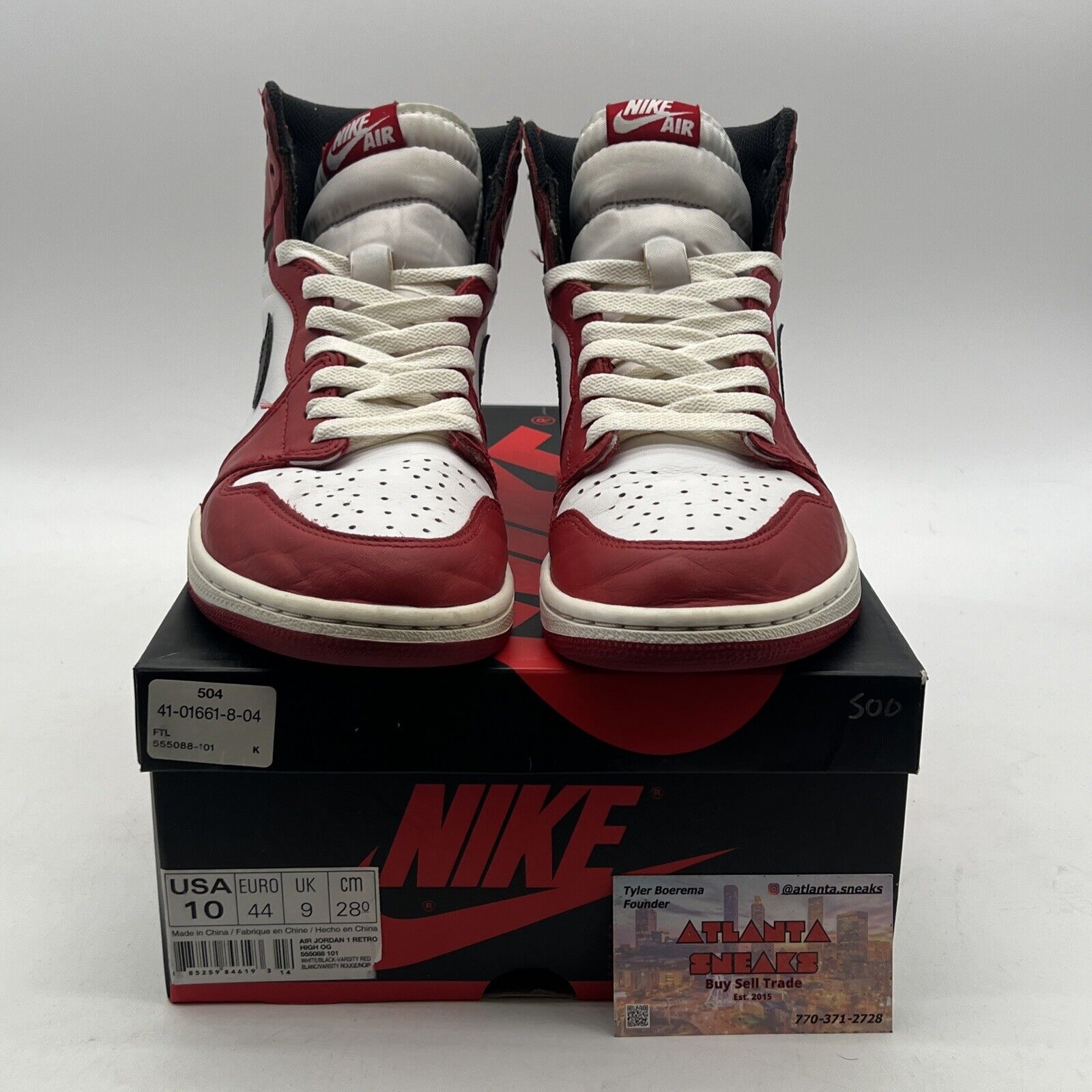 Size 10 - Air Jordan 1 Retro OG High Chicago (555088-101)