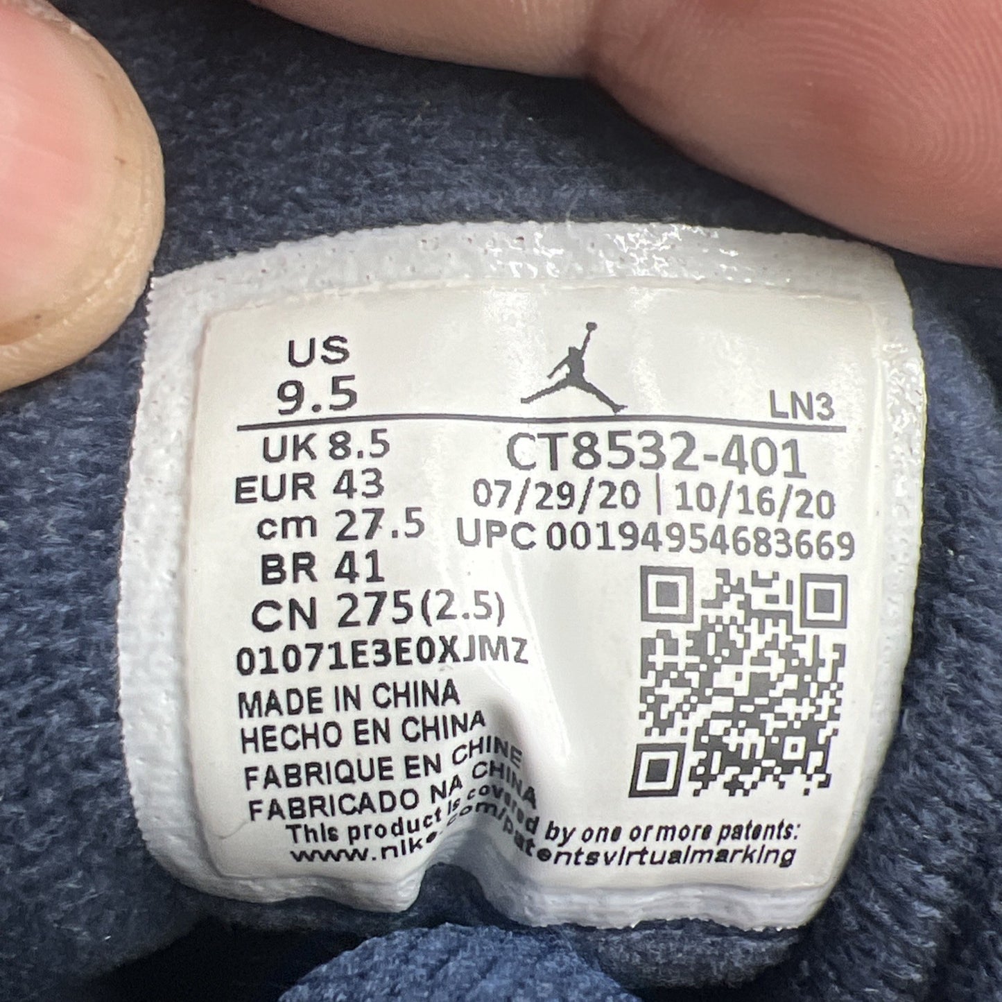 Size 9.5 - Air Jordan 3 Retro Blue (CT8532-401)