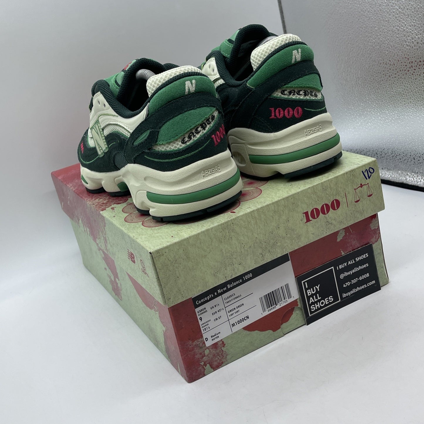 Size 9 - New Balance Concepts x 1000 Míle Green Suede Leather (M1000CN)
