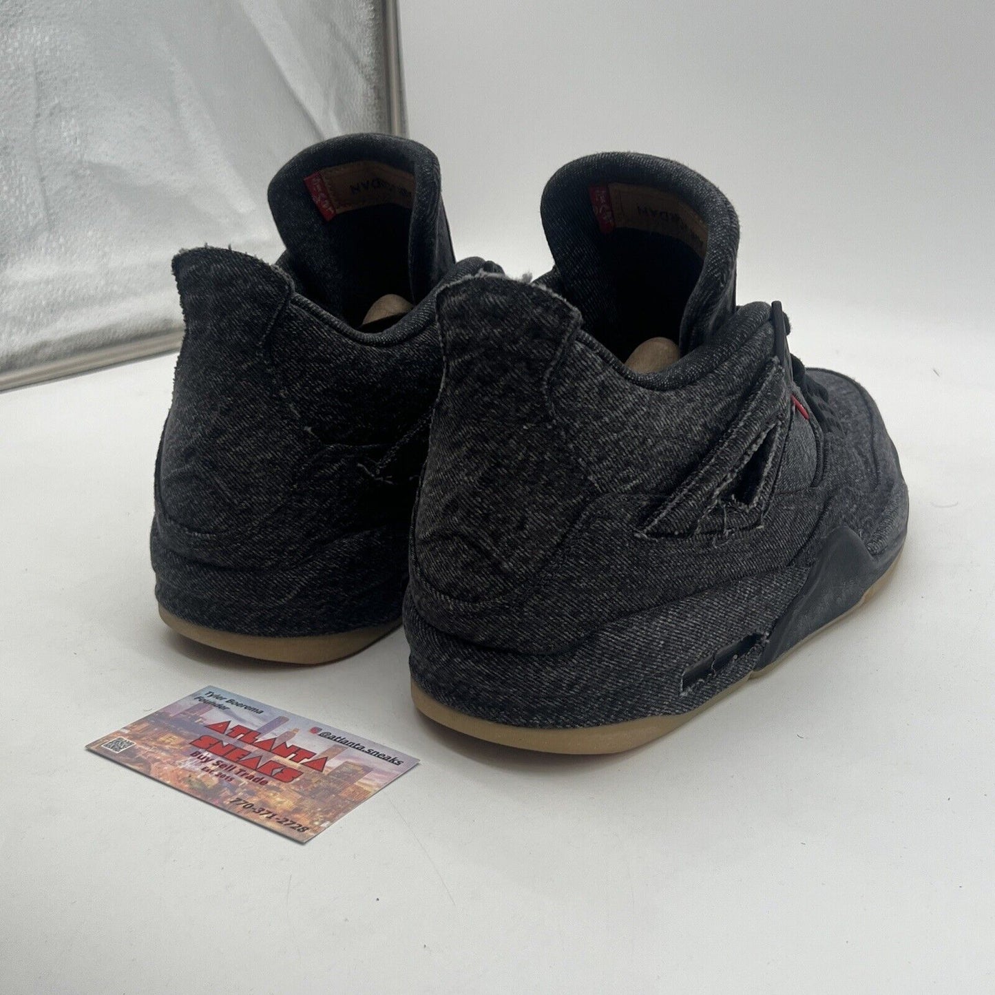 Size 10.5 - Levi's x Air Jordan 4 Retro Black Denim (A02571-001)