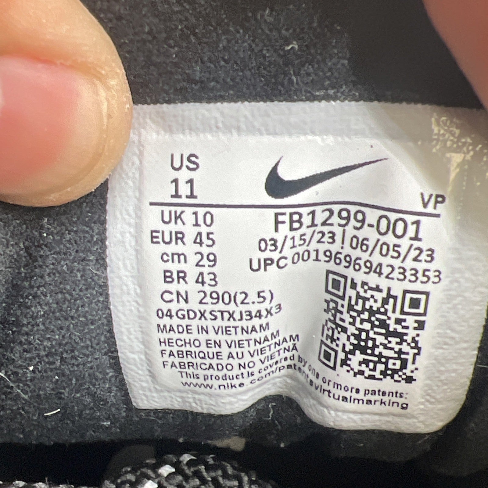 Size 11 - Nike AMBUSH x Air More Uptempo Low Black (FB1299-001)