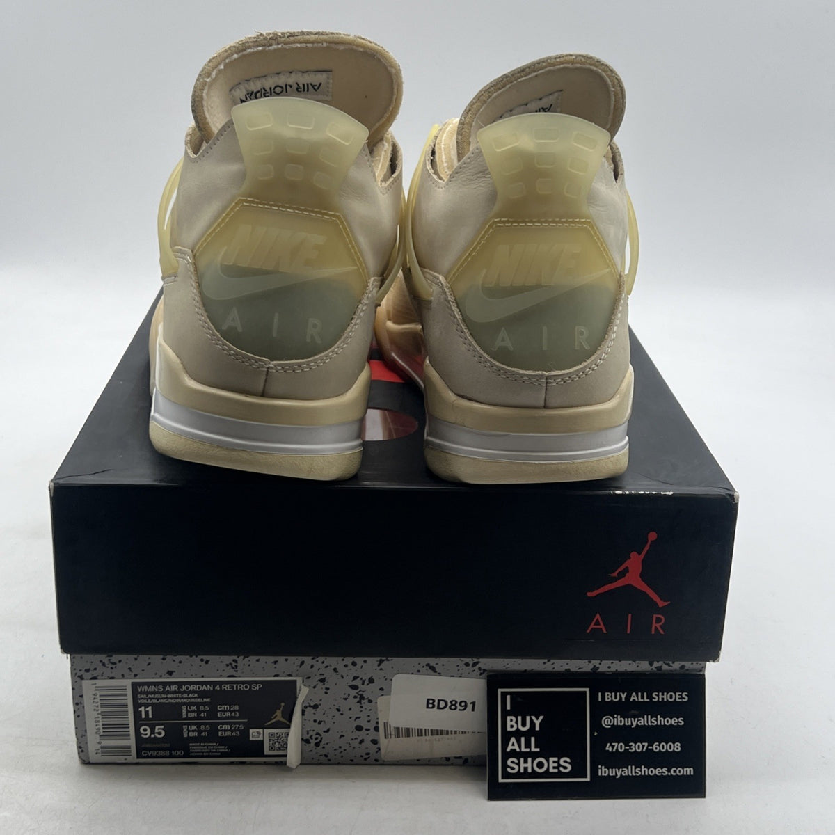 Size 11W - Air Jordan 4 SP x Off-White Mid Sail W (CV9388-100)