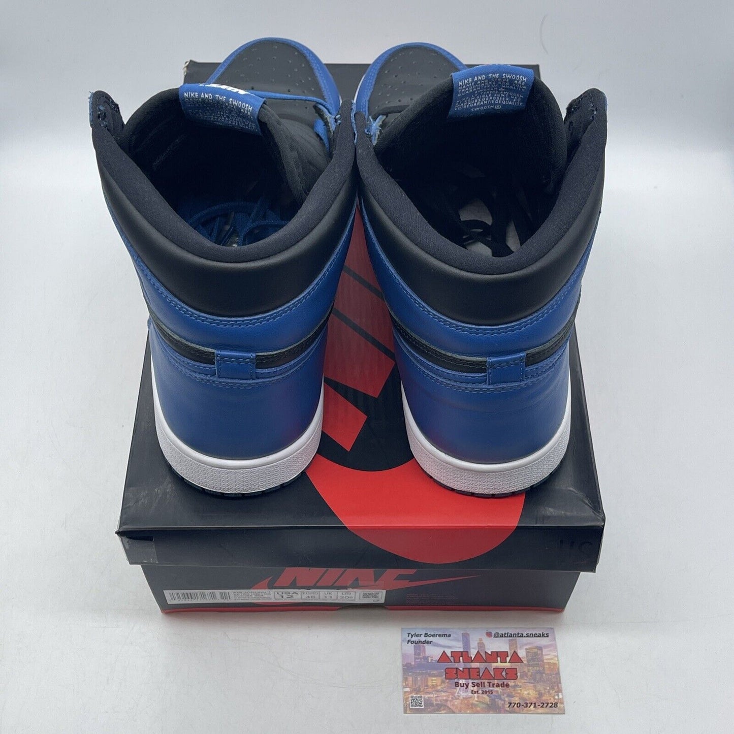 Size 12 - Jordan 1 Retro OG High Dark Marina Blue White Black (555088-404)