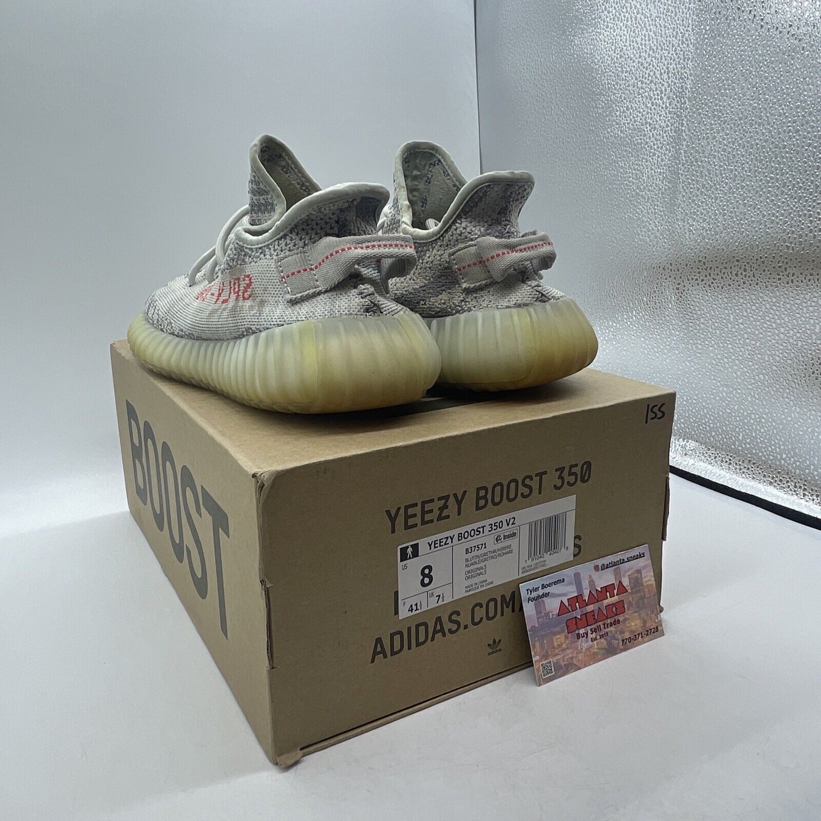 Size 8 - adidas Yeezy Boost 350 V2 Low Blue Tint Red (B37571)