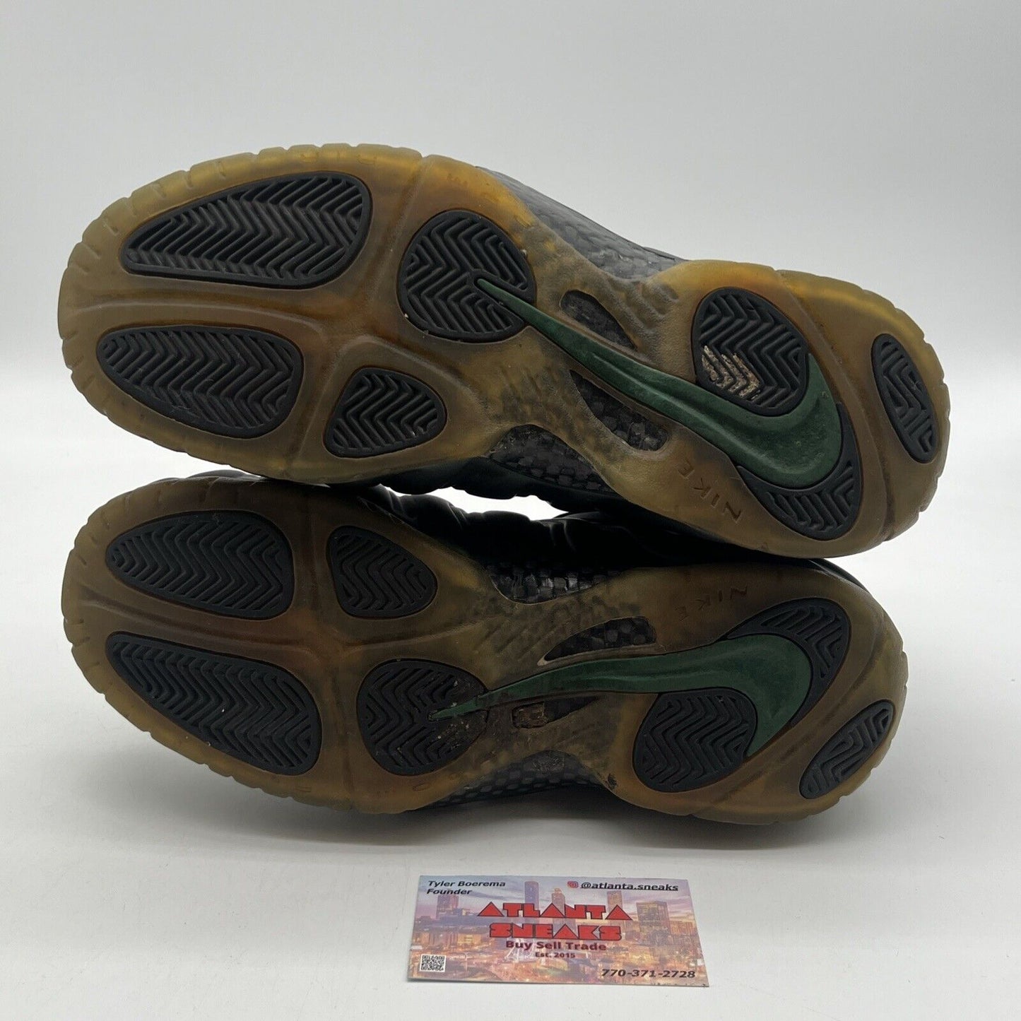 Size 9.5 - Nike Air Foamposite Pro Pine Green Black Suede (624041-301)