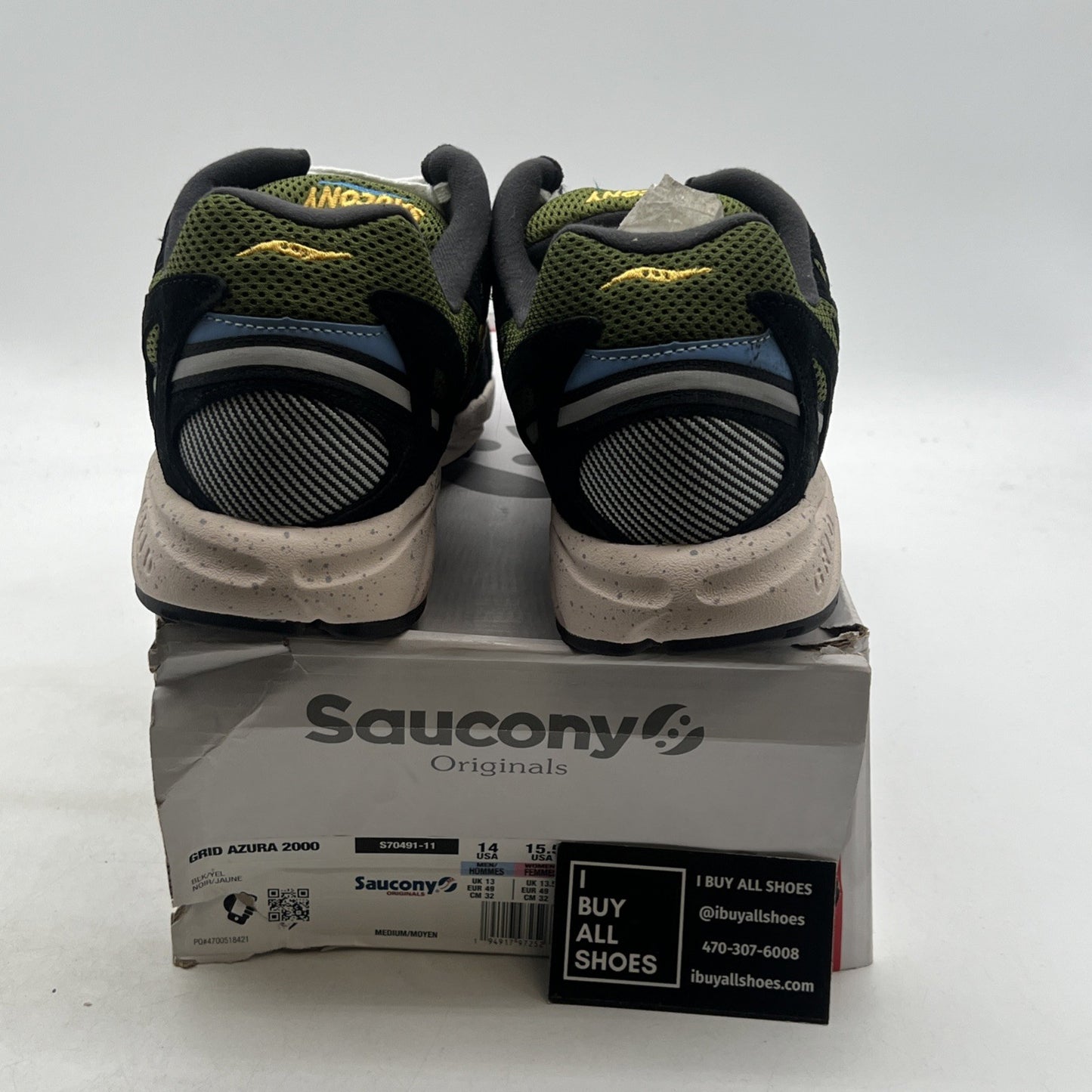 Size 14 - Saucony Grid Azura 2000 Black Yellow (S70491-11)