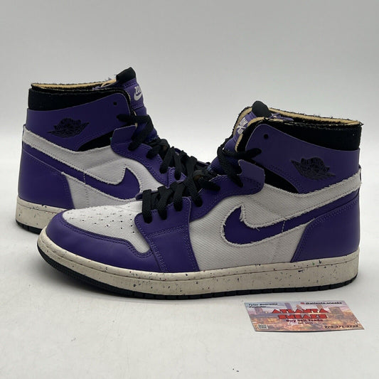 Size 11 - Air Jordan 1 Zoom Comfort High Crater Purple Black White (CT0978-501)