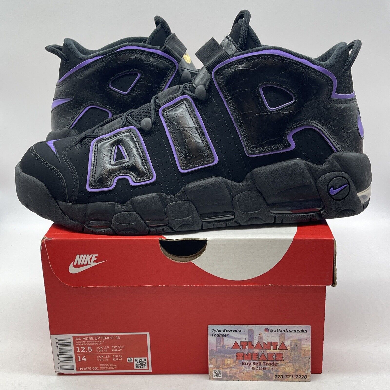 Size 12.5 - Nike Air More Uptempo '96 Black Action Grape Suede (DV1879-001)