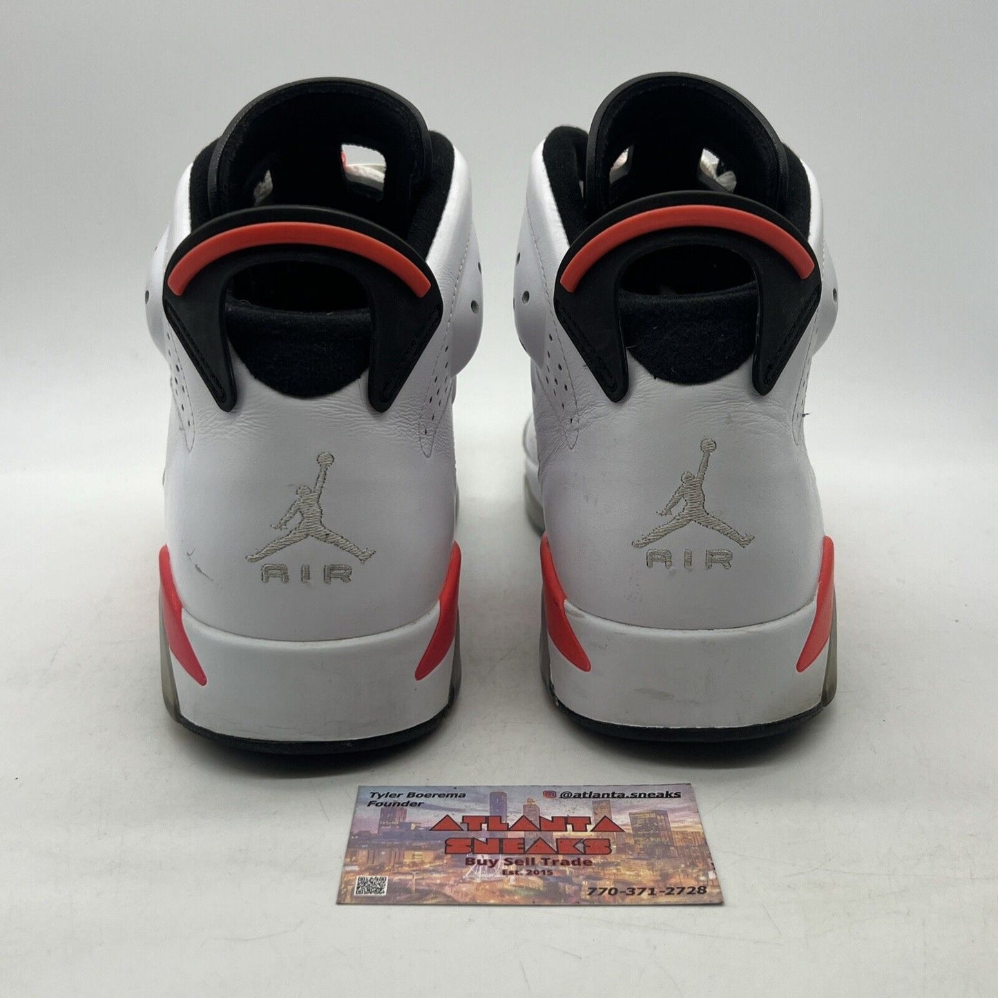 Size 12 - Air Jordan 6 Retro White Infrared 2014 White Black  (384664-123)