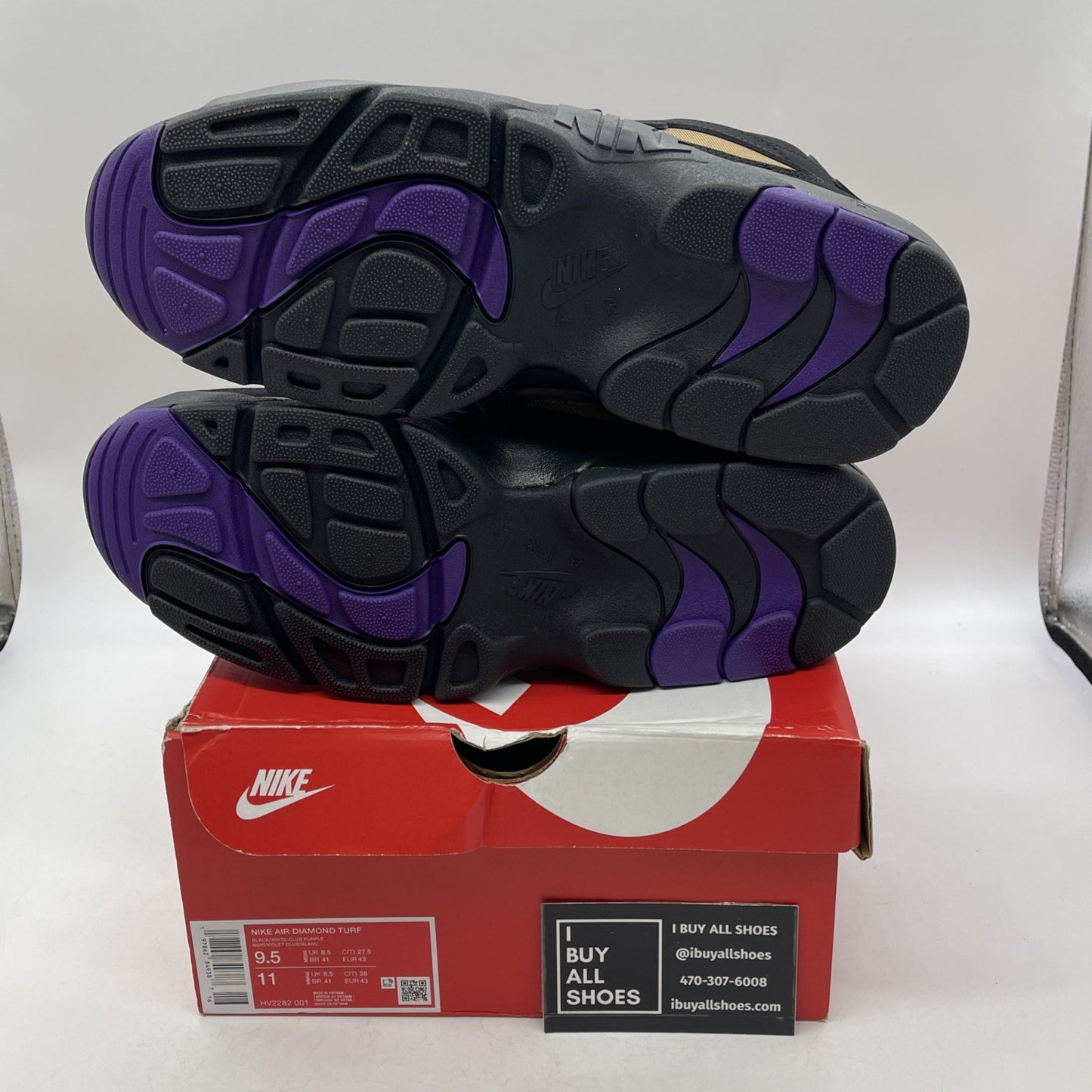 Size 9.5 - Nike Air Diamond Turf 2025 Ravens (HV2282-001)