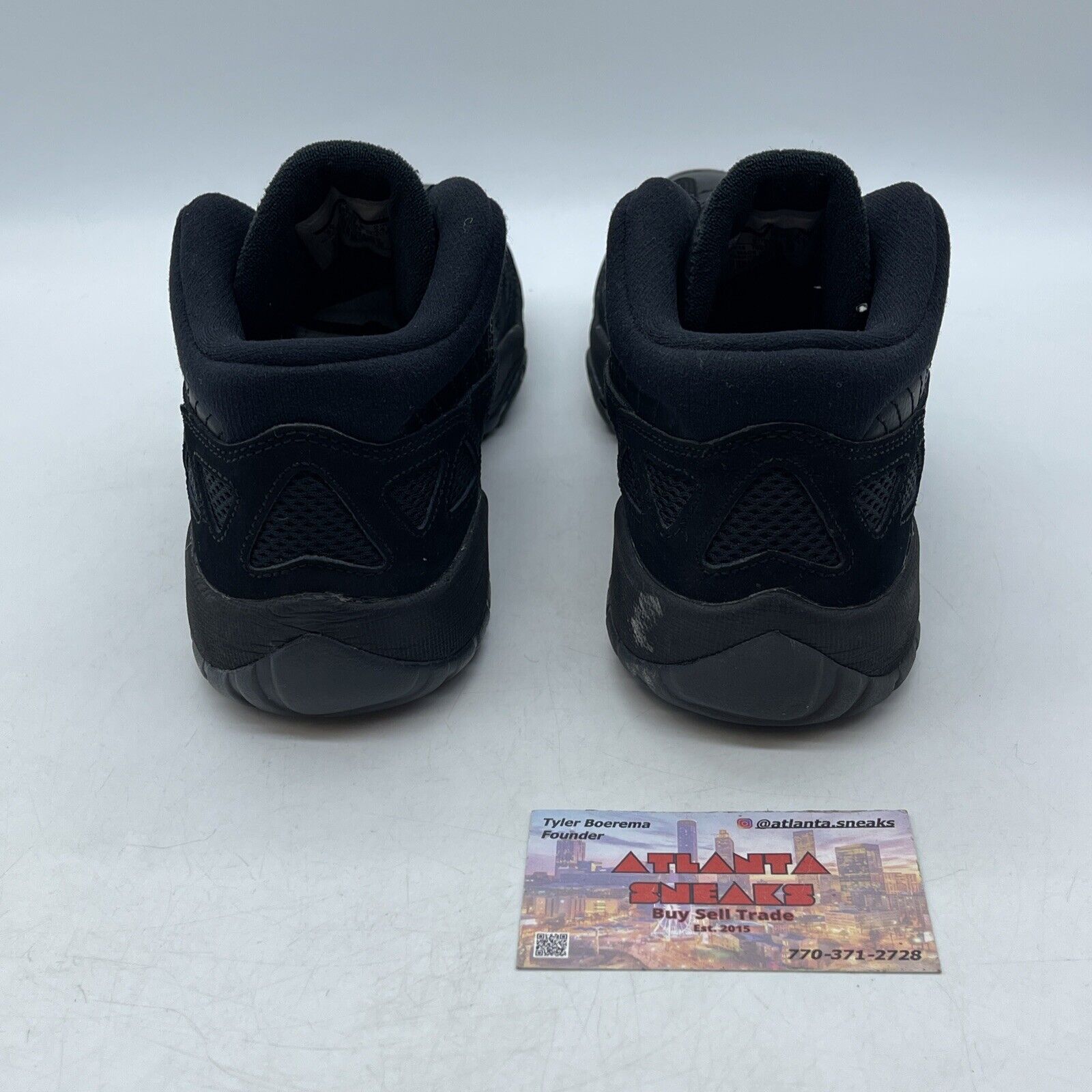 Size 6Y (GS) - Jordan 11 Retro IE Low Referee Black Red Suede (768873-003)