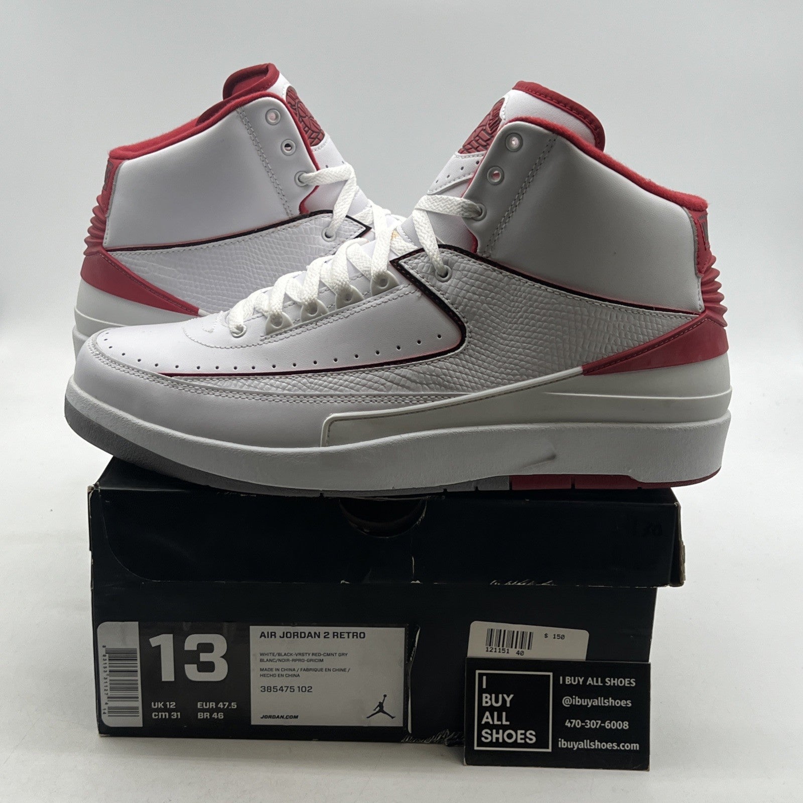Size 13 - Air Jordan 2 Retro Chicago Home (385475-102)