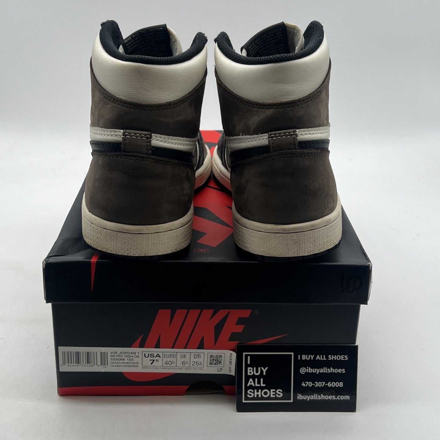 Size 7.5 - Air Jordan 1 Retro OG High Dark Mocha (555088-105)