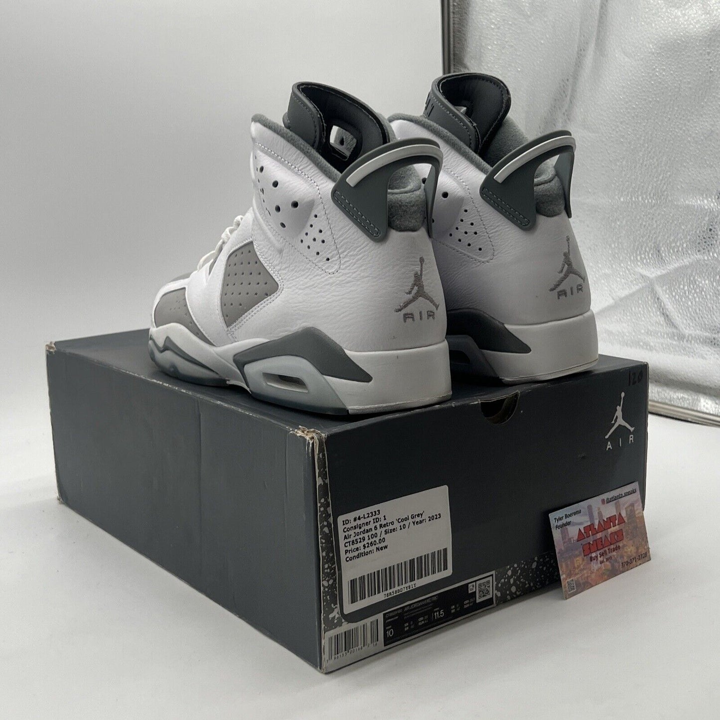 Size 10 - Air Jordan 6 Retro Low Cool Grey (CT8529-100)