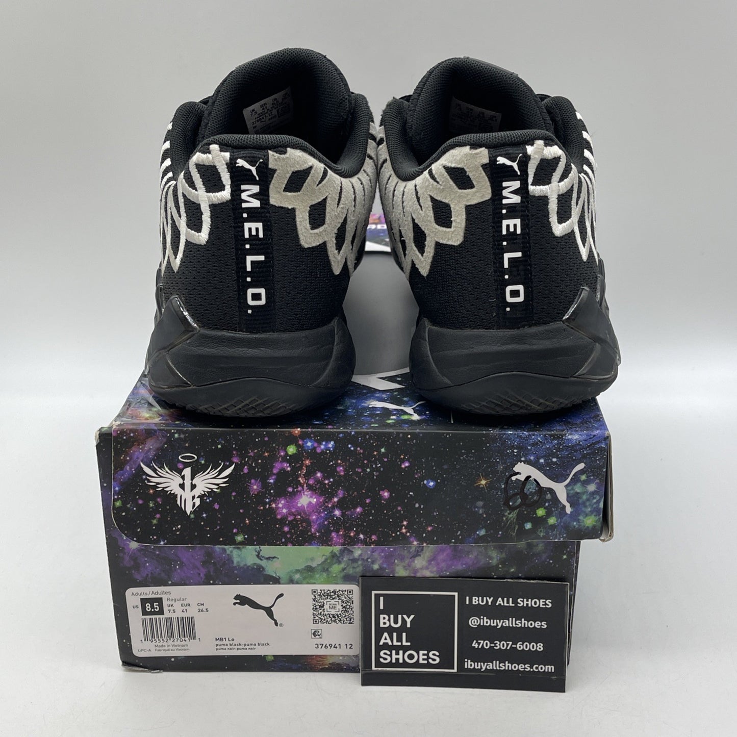 Size 8.5 - PUMA MB.01 Lo Team Colors Black Grey Suede Leather (376941-12)