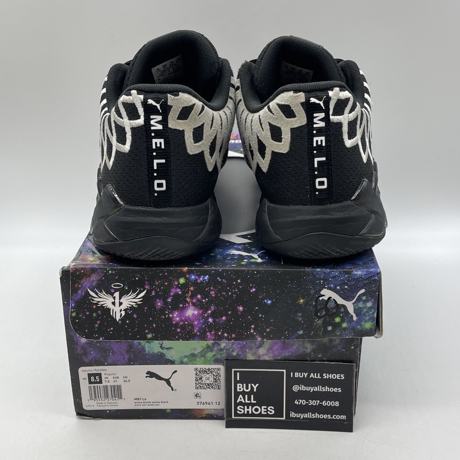 Size 8.5 - PUMA MB.01 Lo Team Colors Black Grey Suede Leather (376941-12)
