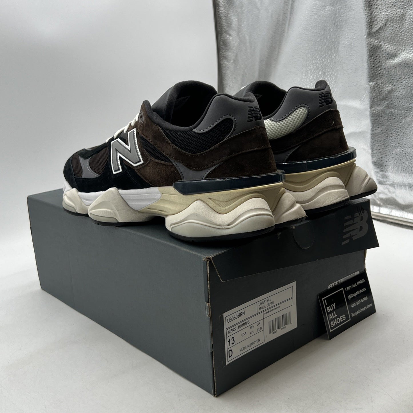 Size 13 - New Balance 9060 Brown Black (U9060BRN)