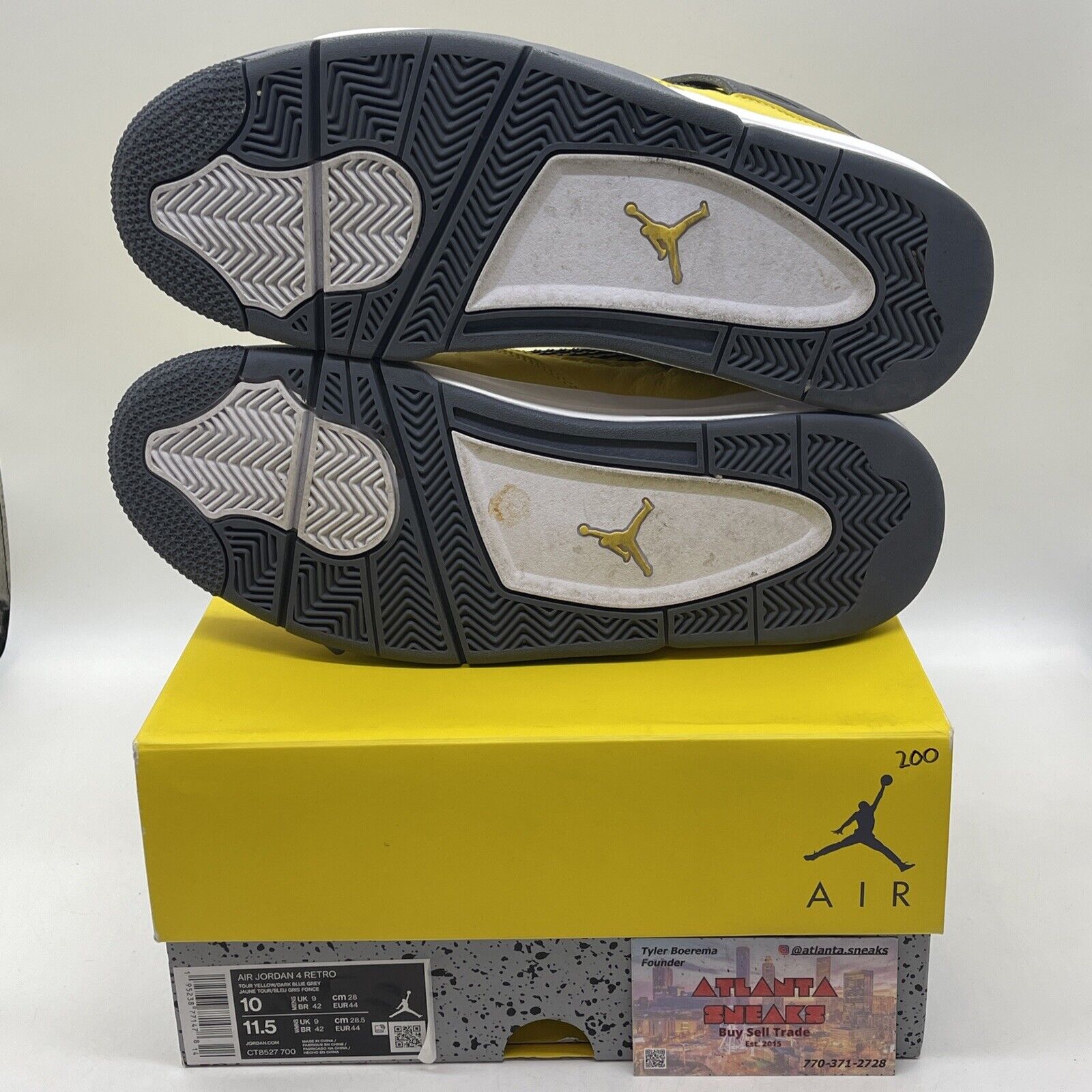 Size 10 - Jordan 4 Retro Mid Lightning Yellow Grey Suede White (CT8527-700)