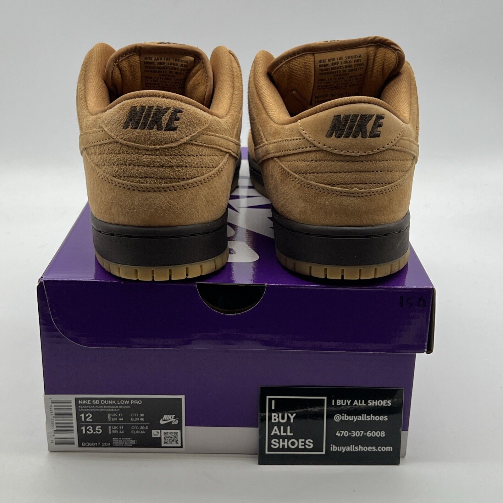 Size 12 - Nike Dunk Pro SB Low Wheat Mocha (BQ6817-204)