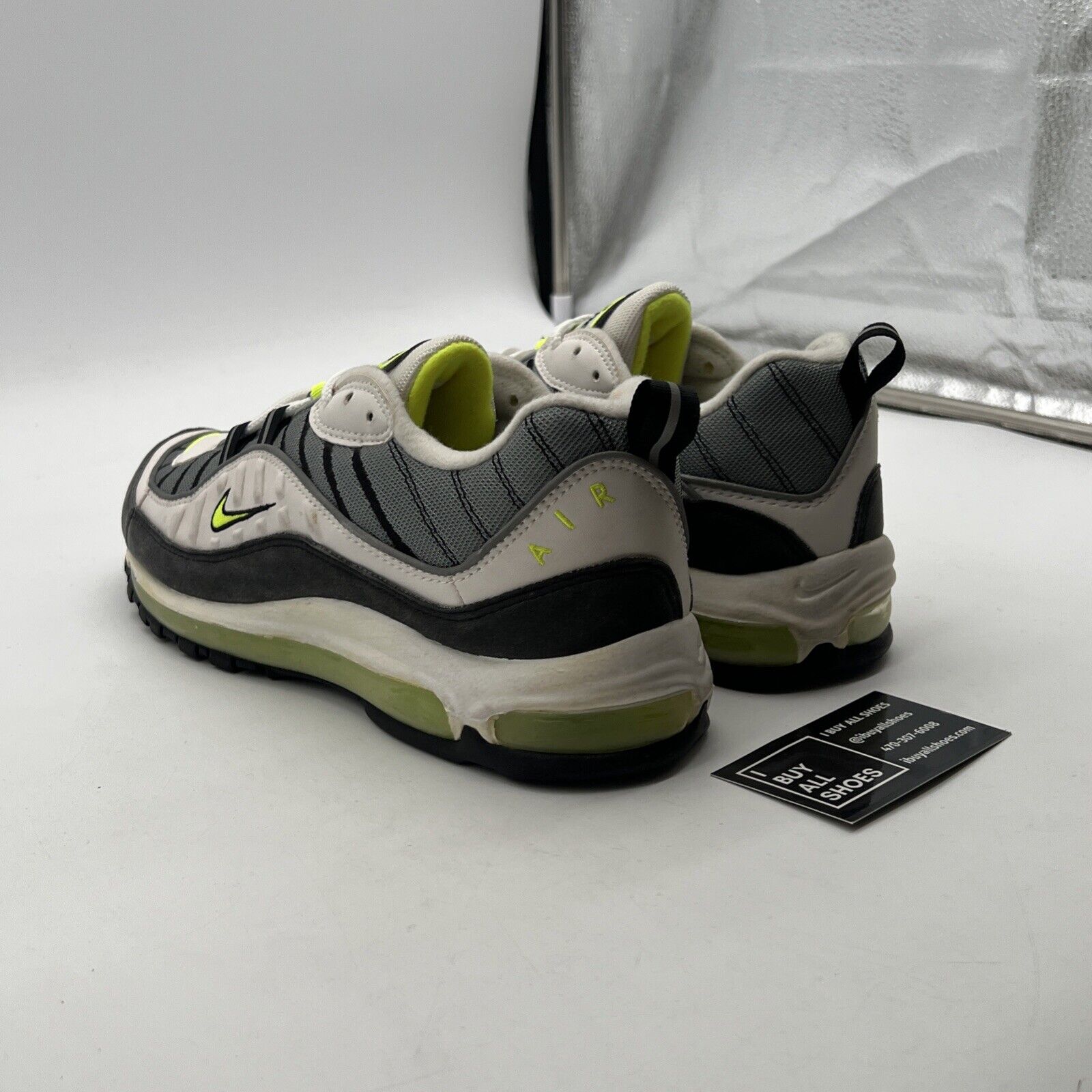 Size 11 - Nike Air Max 98 Cool Grey Volt (640744-002)
