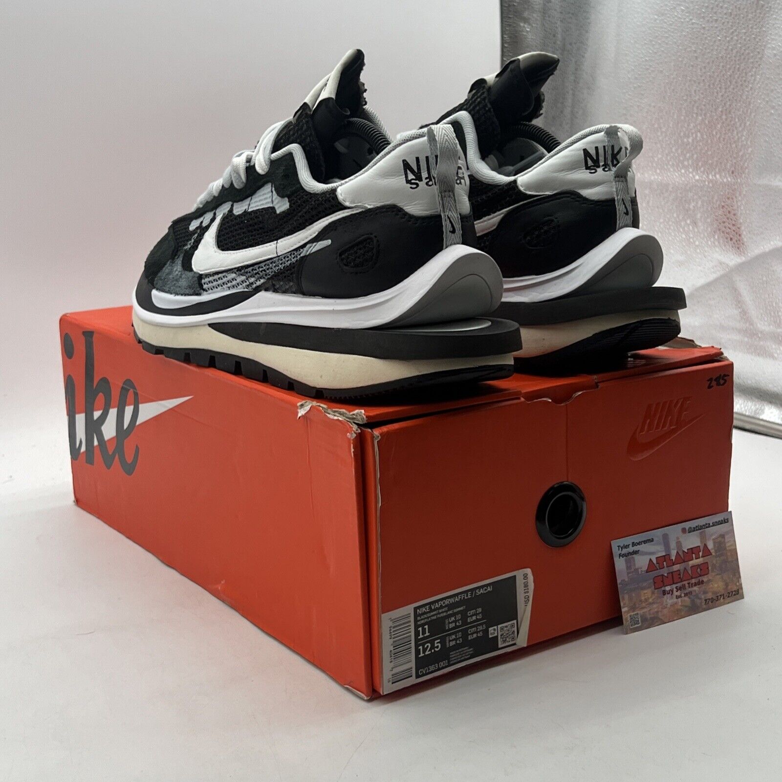 Size 11 - Nike sacai x VaporWaffle Black White (CV1363-001)