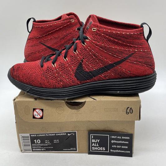 Size 10 - Nike Lunar Flyknit Chukka University Red (554969-671)