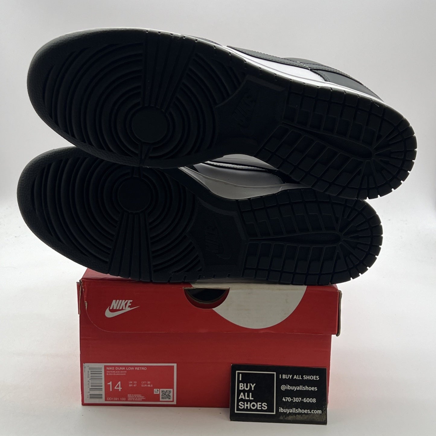 Size 14 - Nike Dunk Low Black White (DD1391-100)