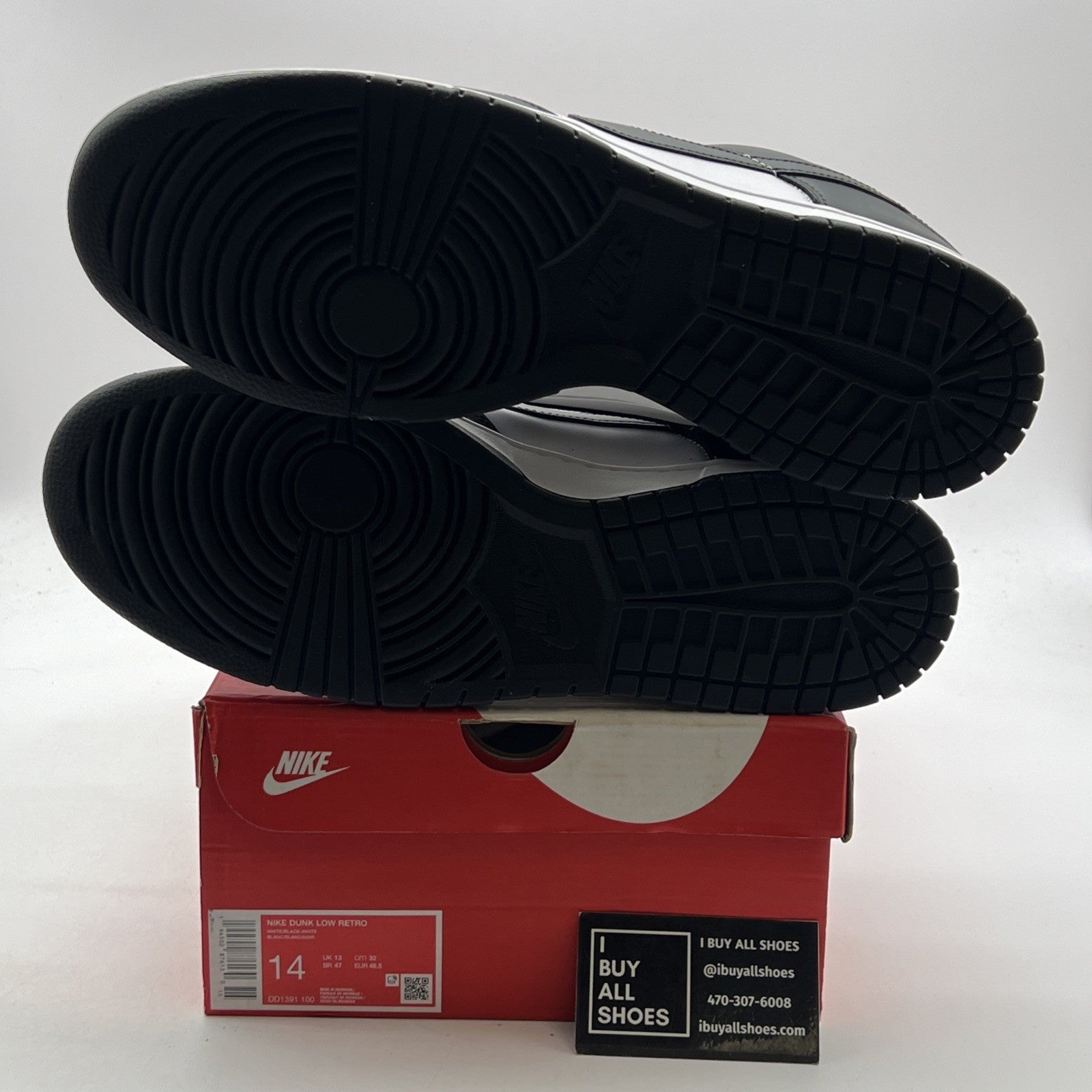 Size 14 - Nike Dunk Low Black White (DD1391-100)